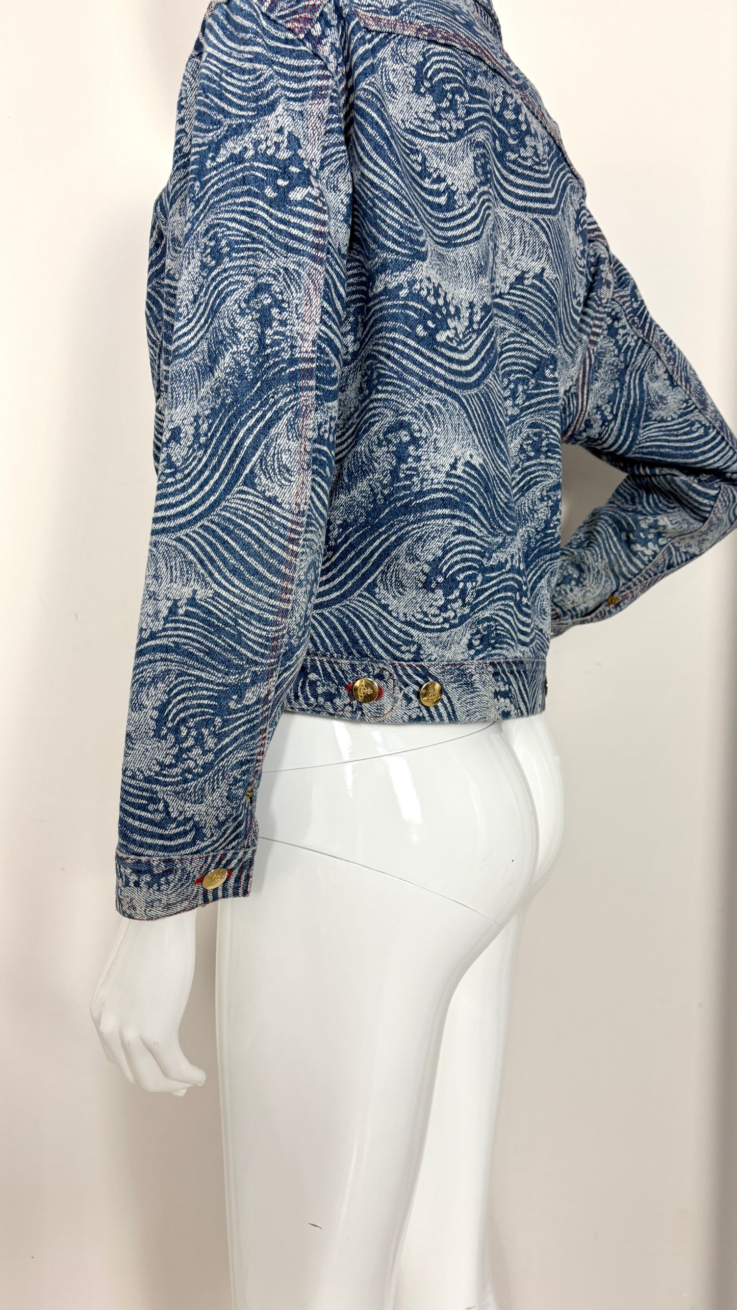 Vivienne Westwood A/W 1992 'the great wave' denim jacket