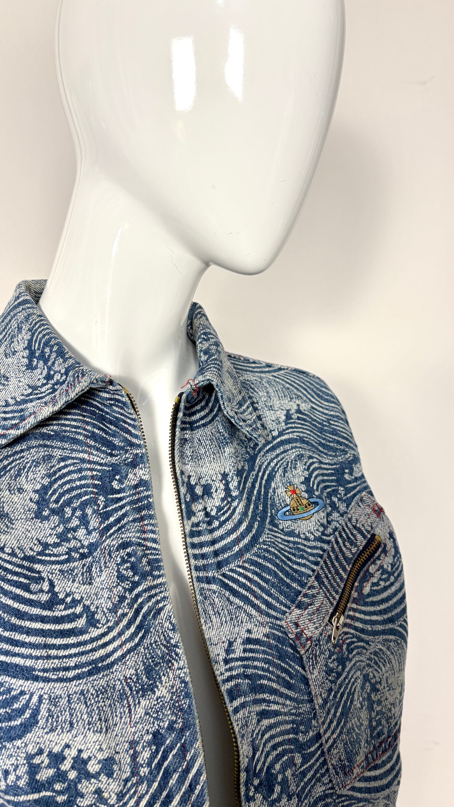 Vivienne Westwood A/W 1992 'the great wave' denim jacket