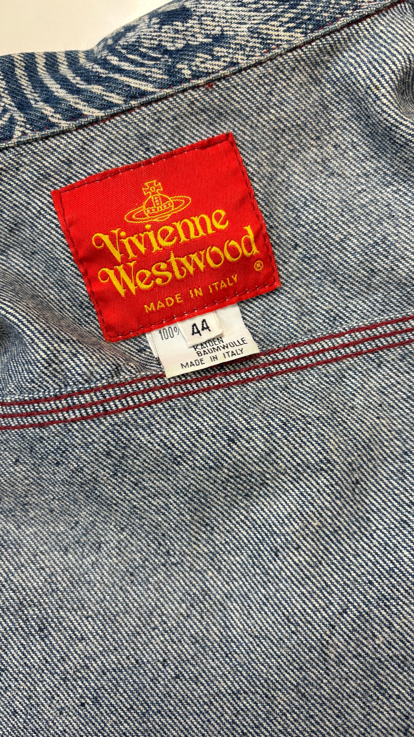 Vivienne Westwood A/W 1992 'the great wave' denim jacket