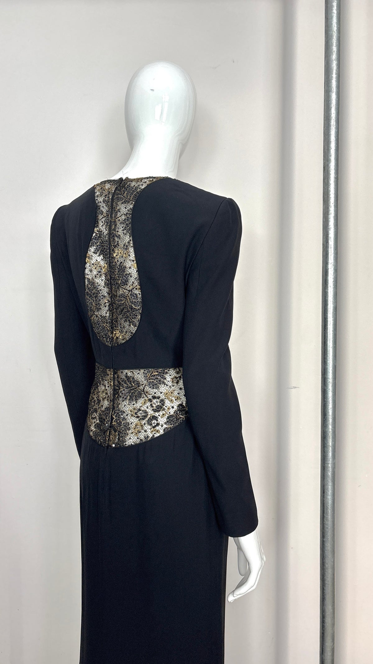 Alexander McQueen gold lace cutout gown