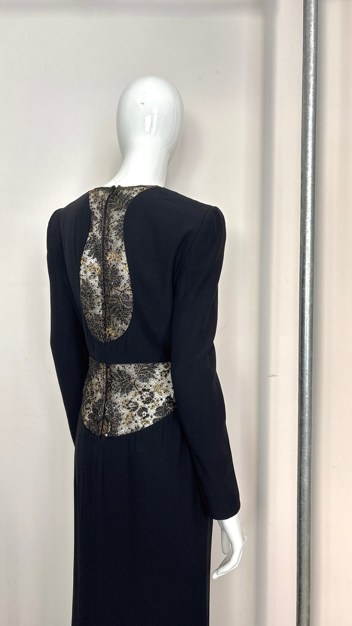Alexander McQueen gold lace cutout gown