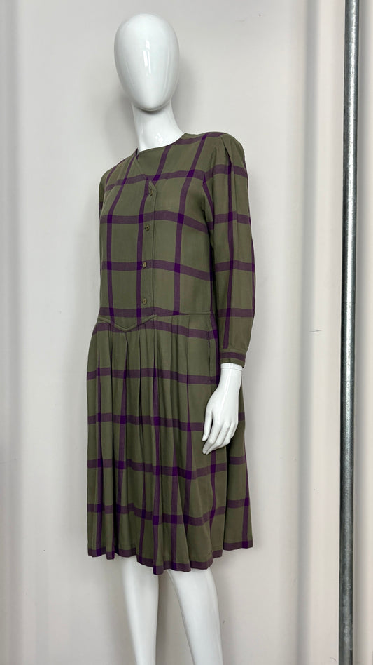 Issey Miyake late 80's early 90's check dress