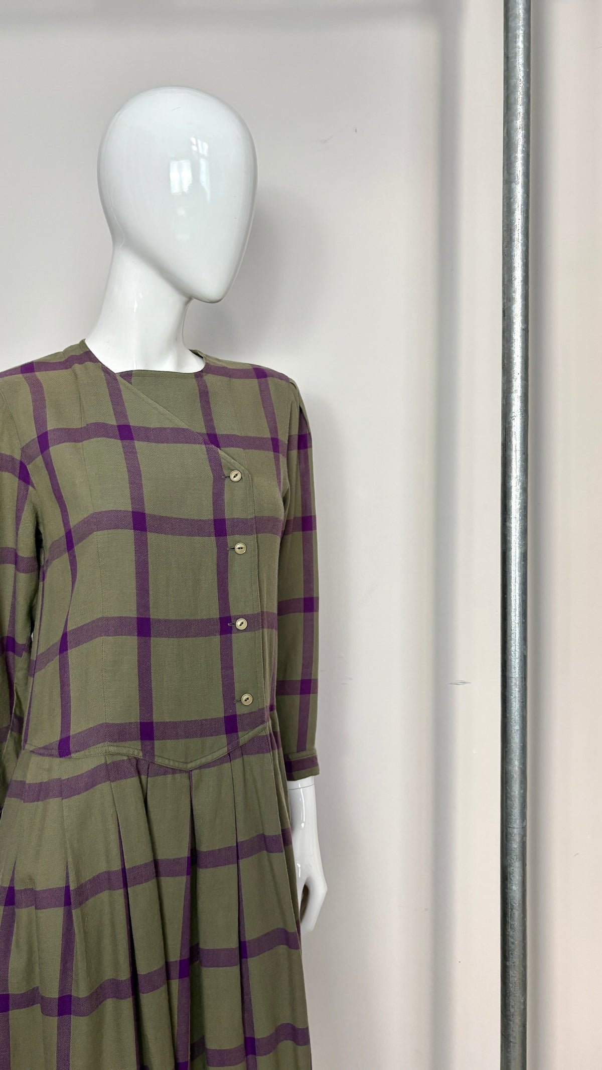 Issey Miyake late 80's early 90's check dress