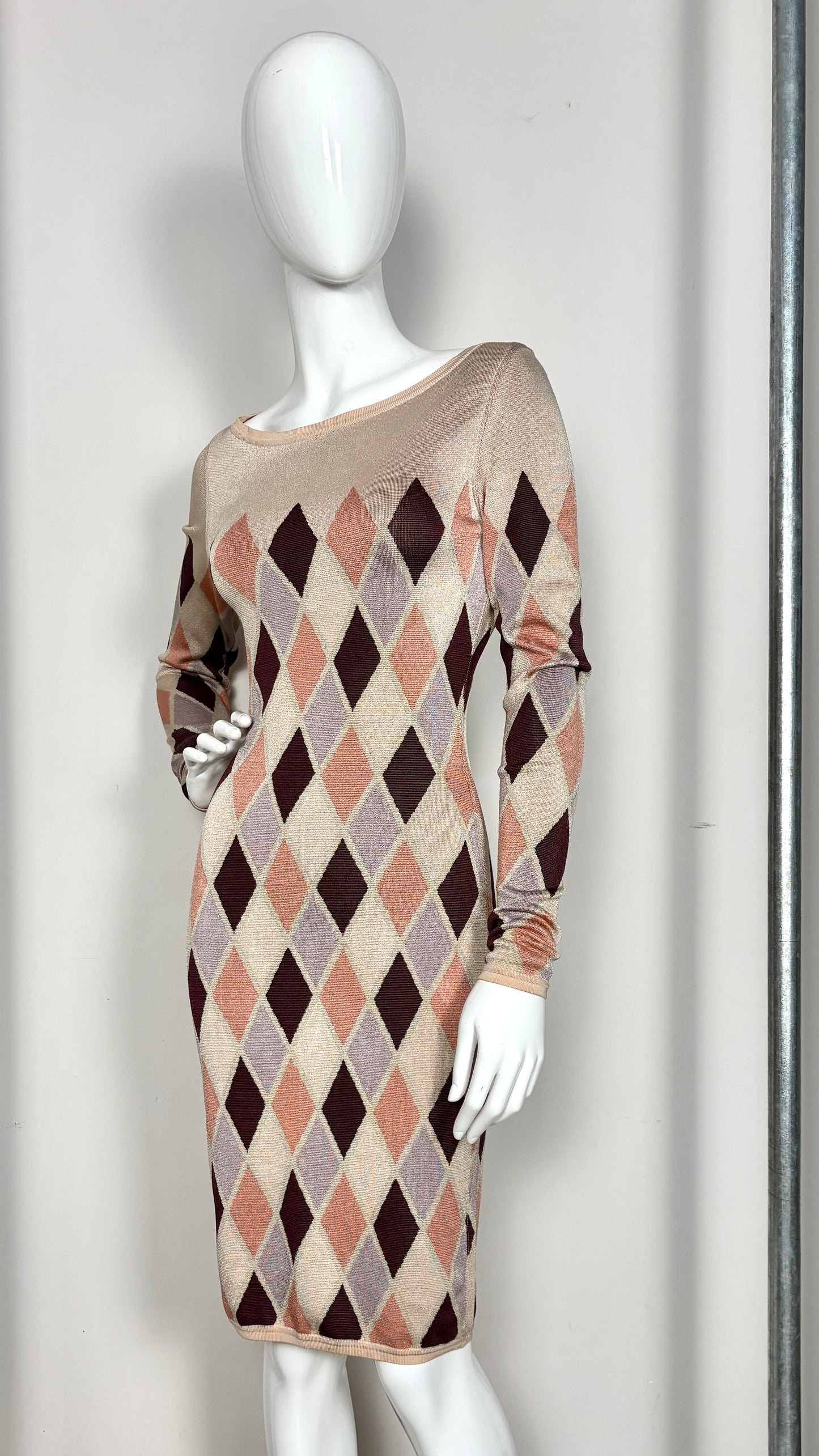 Alaïa harlequin knit dress