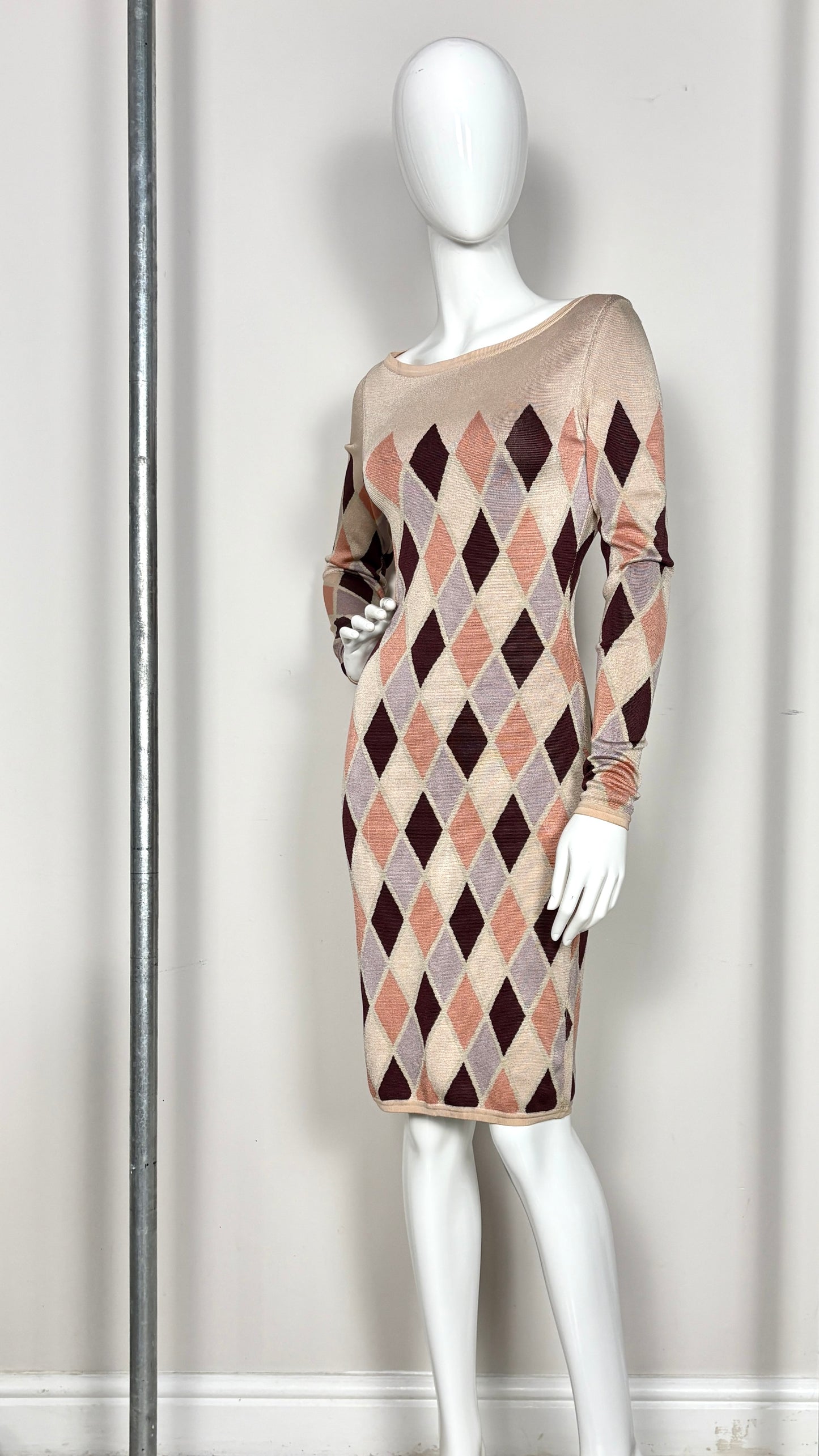 Alaïa harlequin knit dress