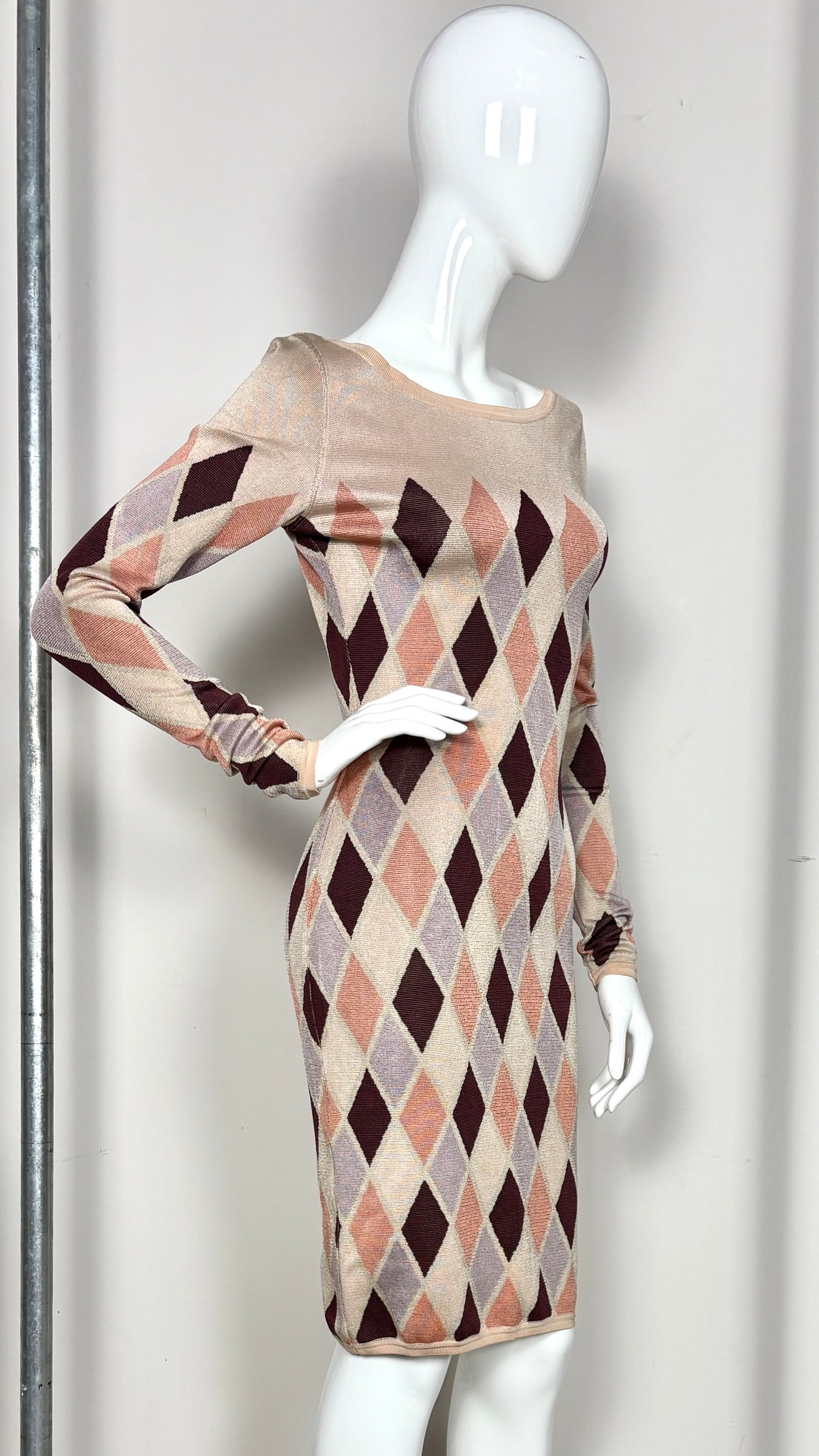 Alaïa harlequin knit dress