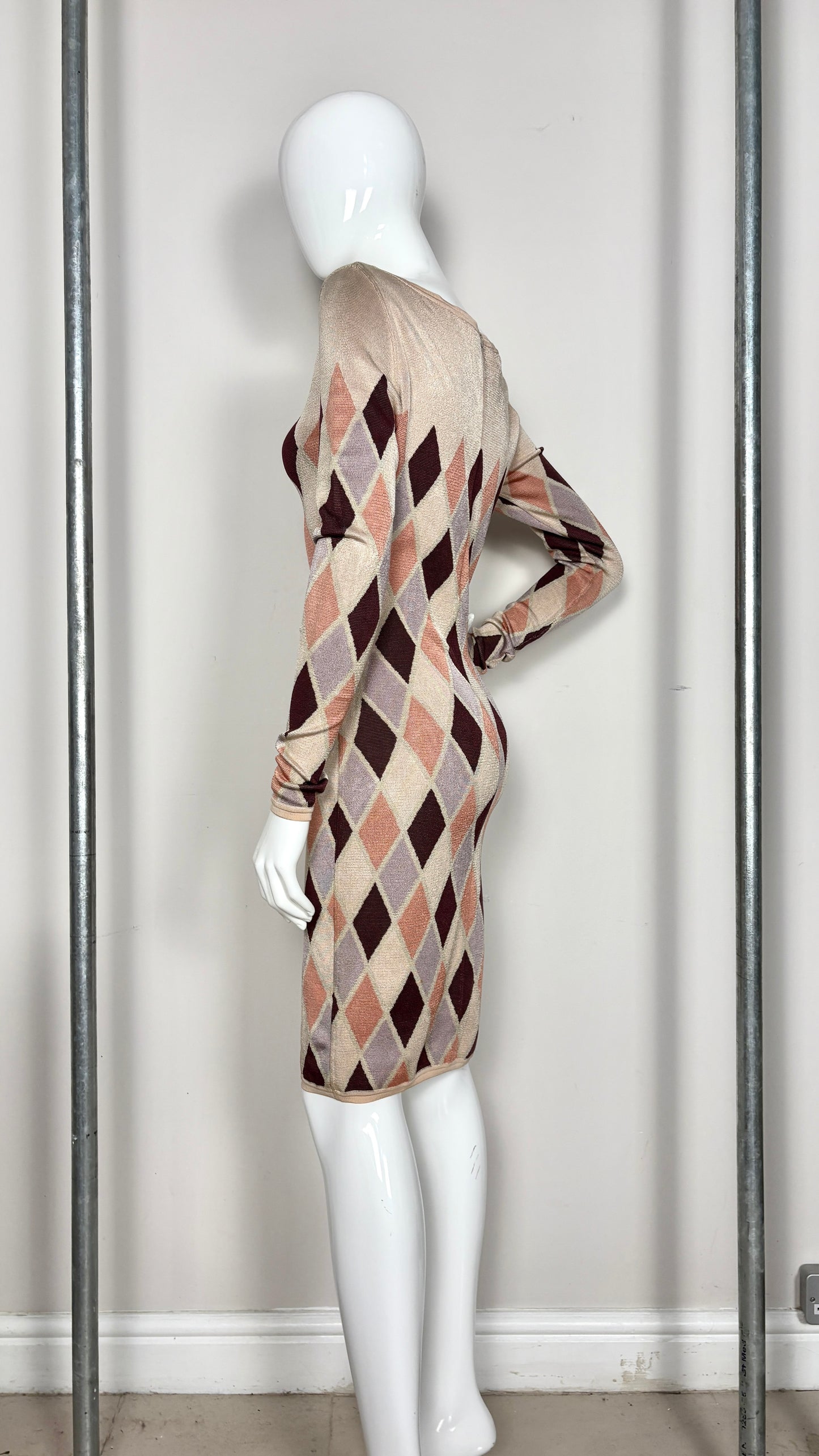 Alaïa harlequin knit dress