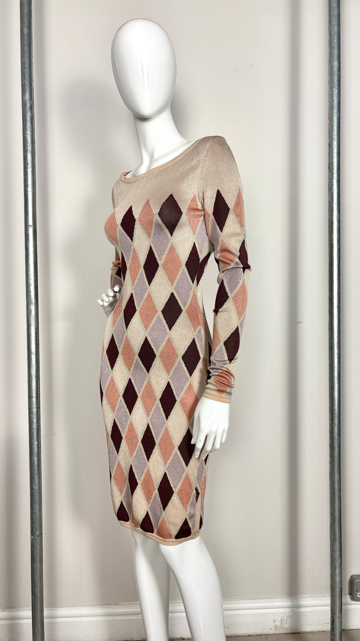 Alaïa harlequin knit dress