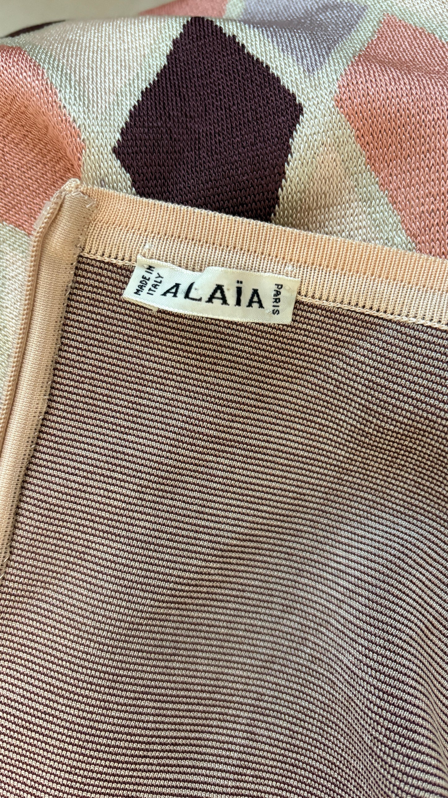 Alaïa harlequin knit dress