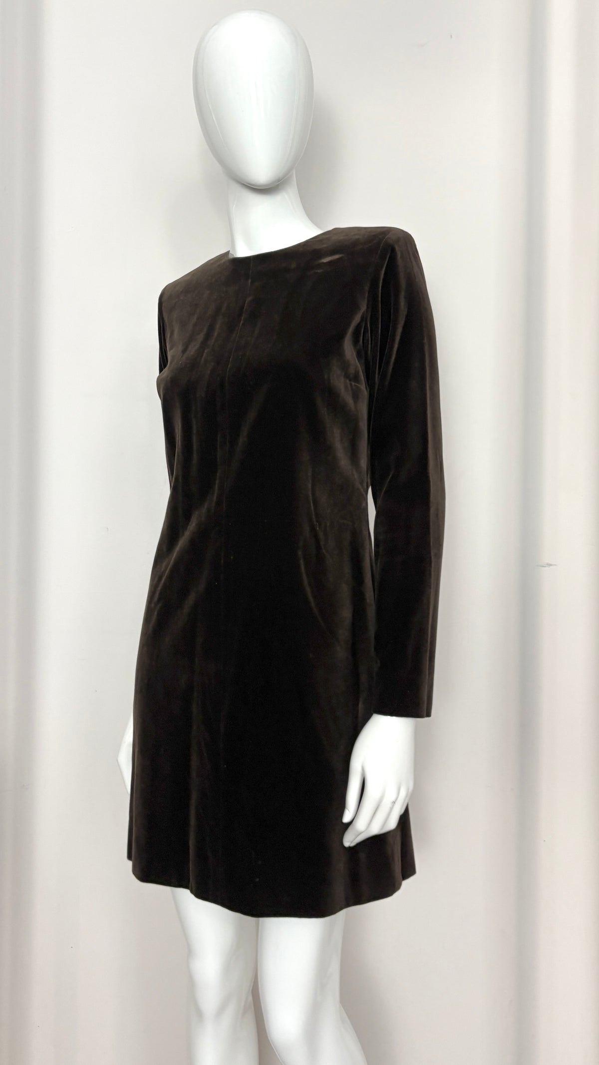 Yves Saint Laurent brown velvet dress