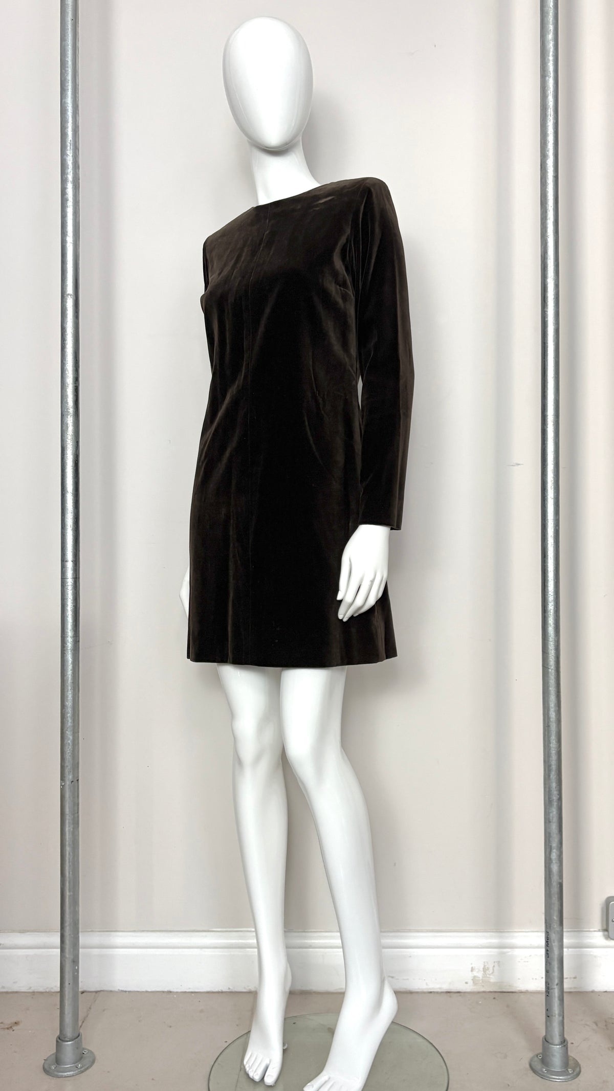 Yves Saint Laurent brown velvet dress