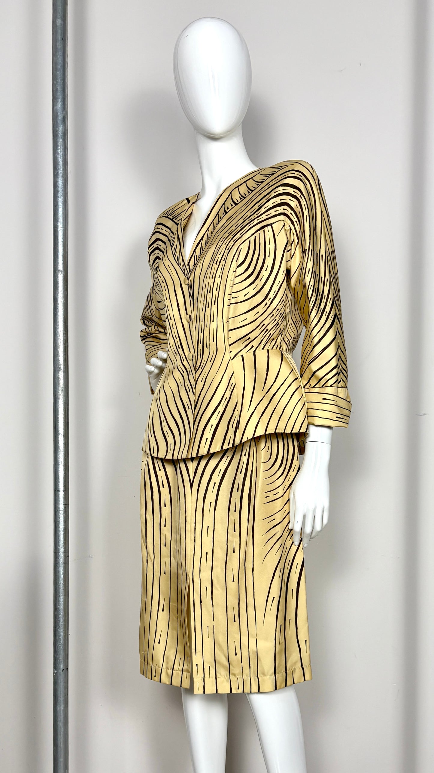 Thierry Mugler abstract print suit