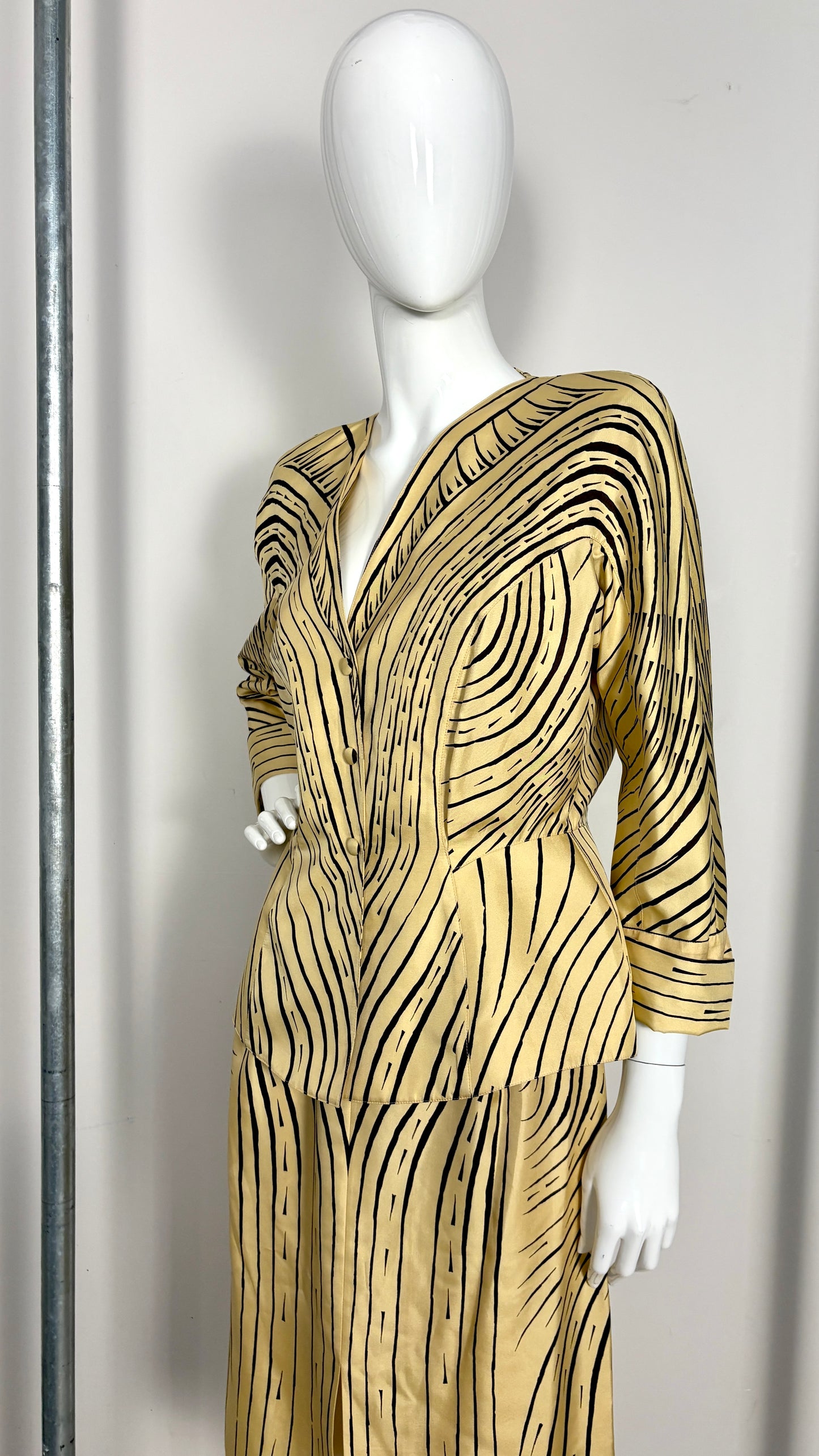 Thierry Mugler abstract print suit