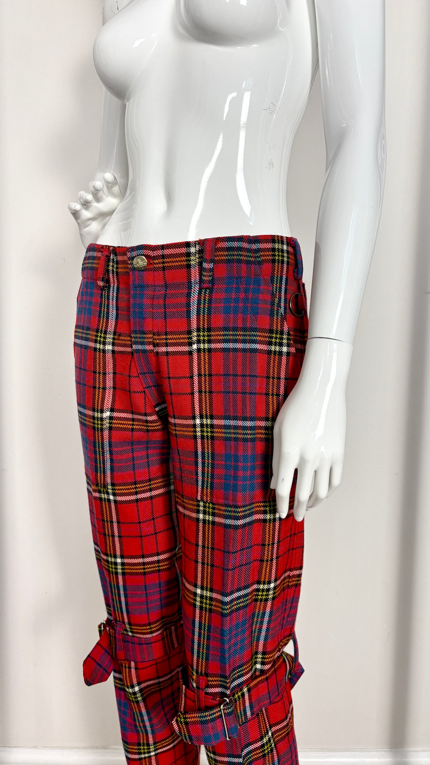 Vivienne Westwood A/W 1993 'Anglomania' collection tartan bondage trousers