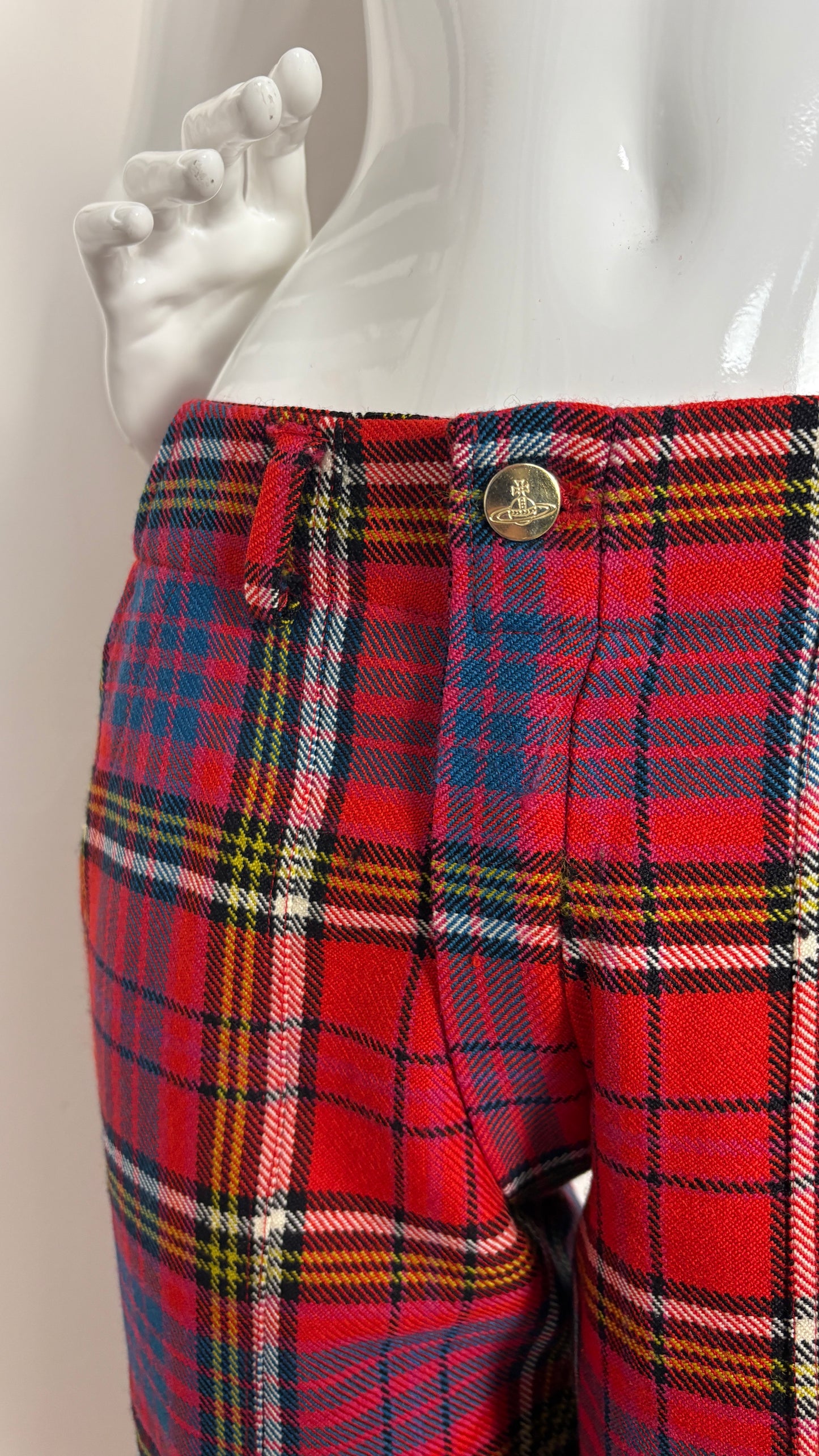 Vivienne Westwood A/W 1993 'Anglomania' collection tartan bondage trousers