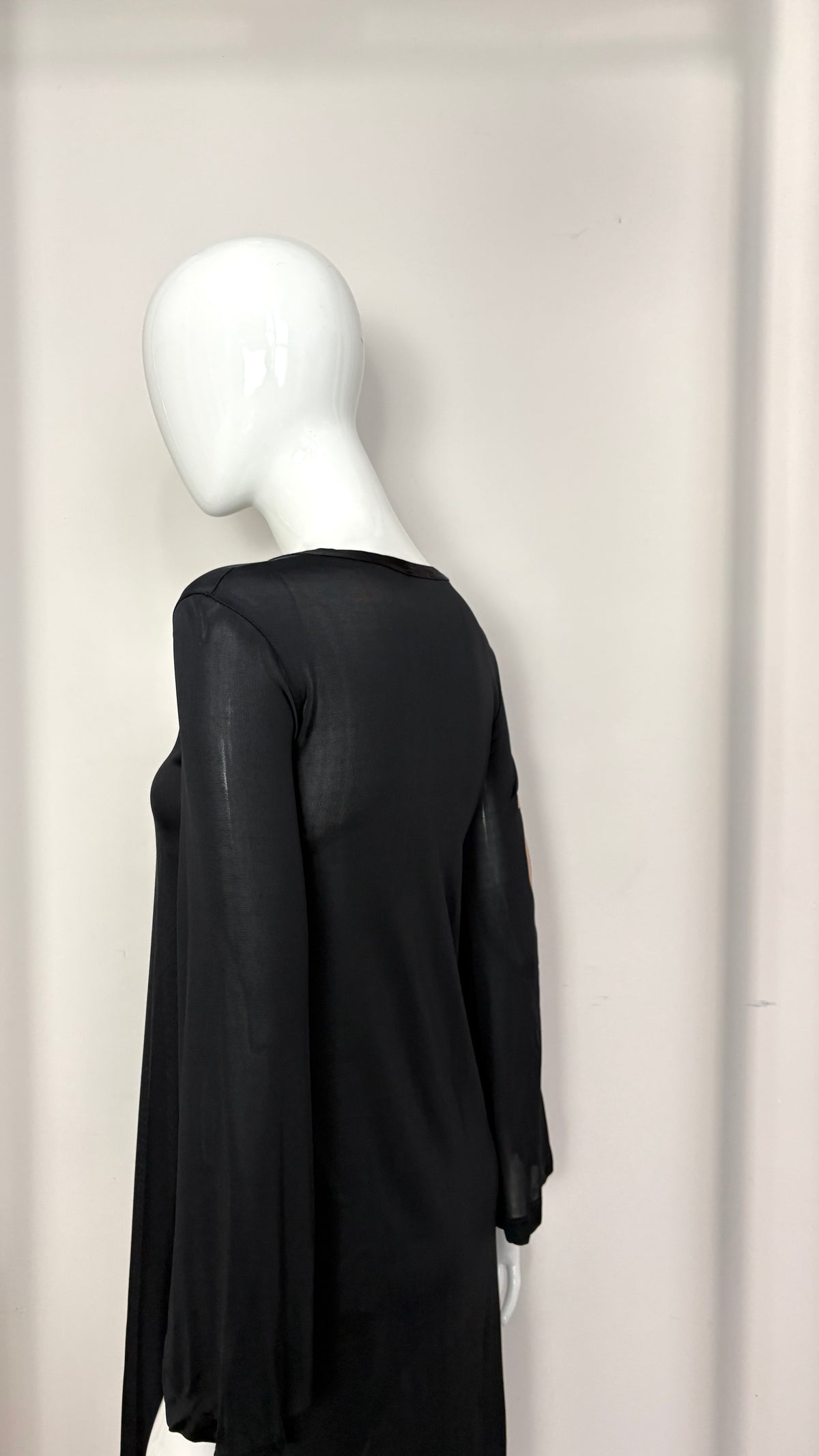 Jean Paul Gaultier metallic graphic logo dress