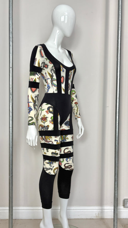 Pam Hogg tattoo print panelled jumpsuit