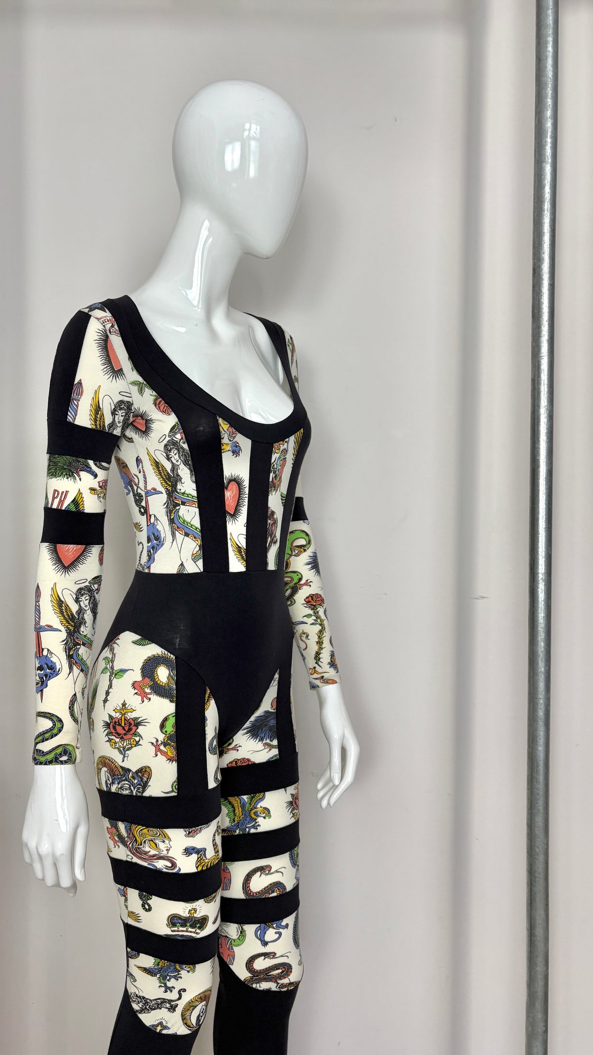 Pam Hogg tattoo print panelled jumpsuit