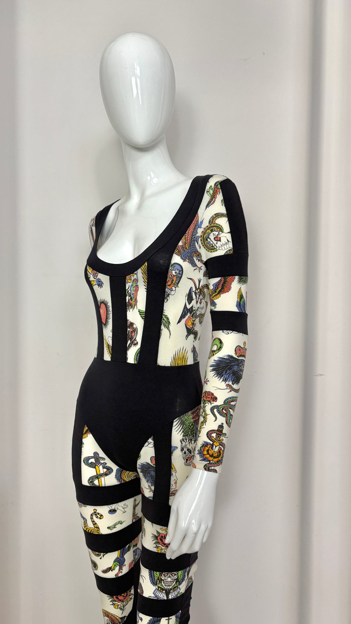 Pam Hogg tattoo print panelled jumpsuit