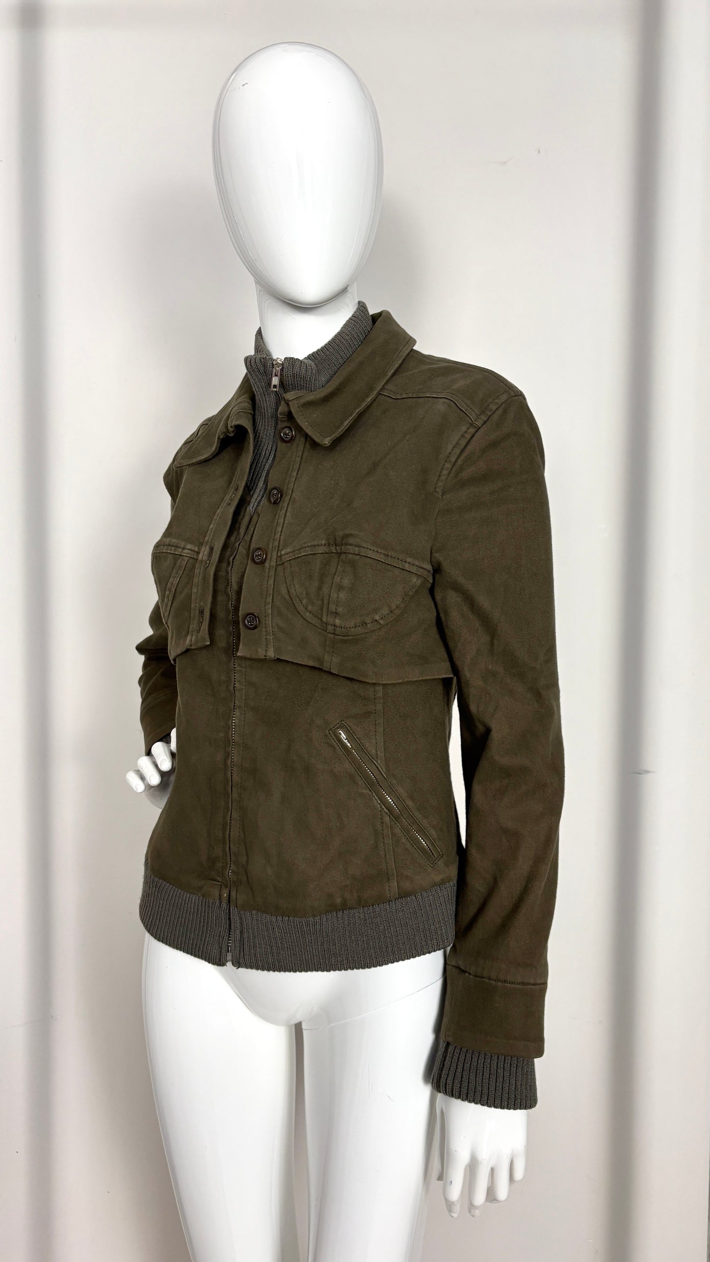 Hussein Chalayan layered military jacket