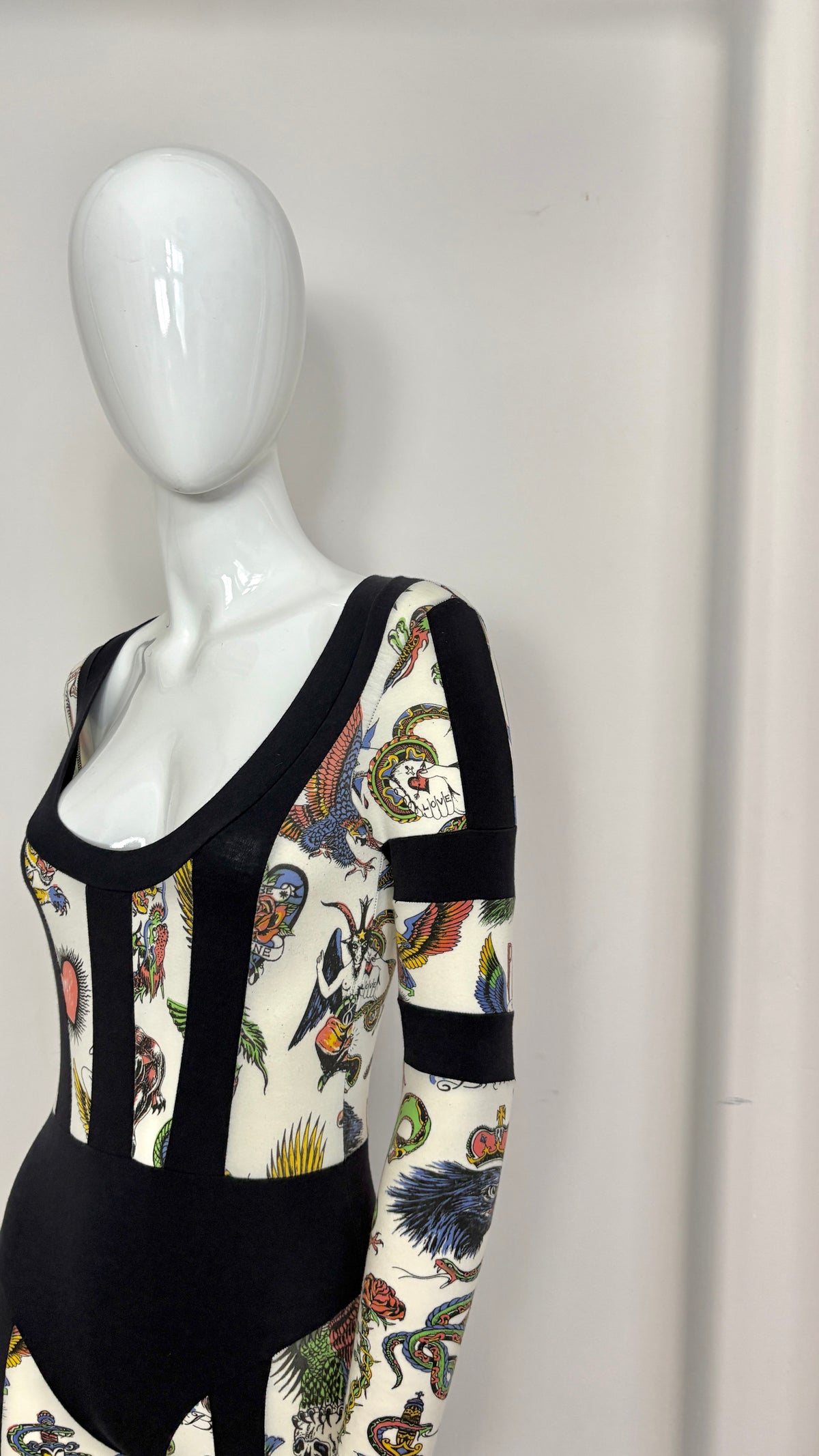 Pam Hogg tattoo print panelled jumpsuit