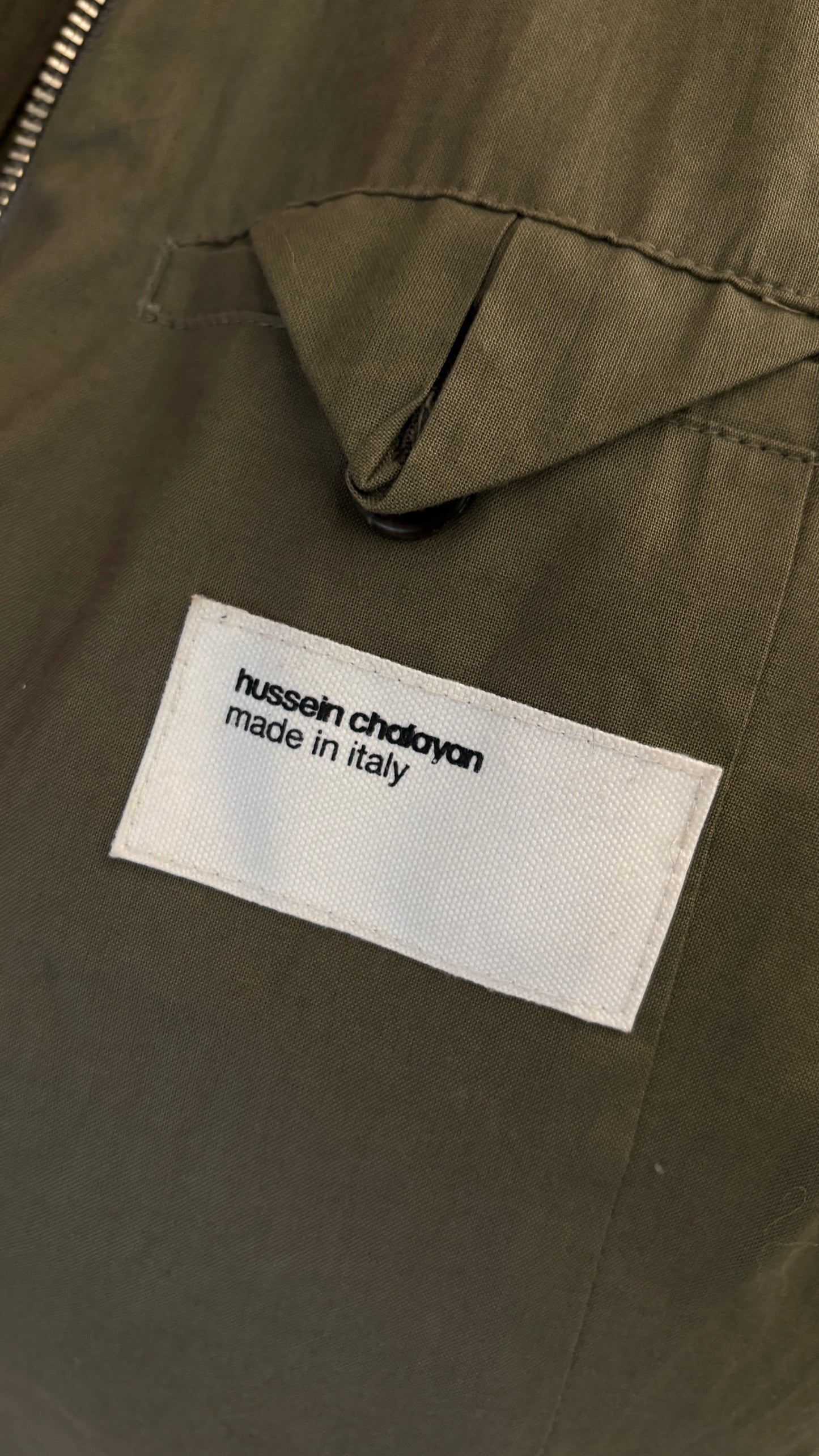 Hussein Chalayan layered military jacket