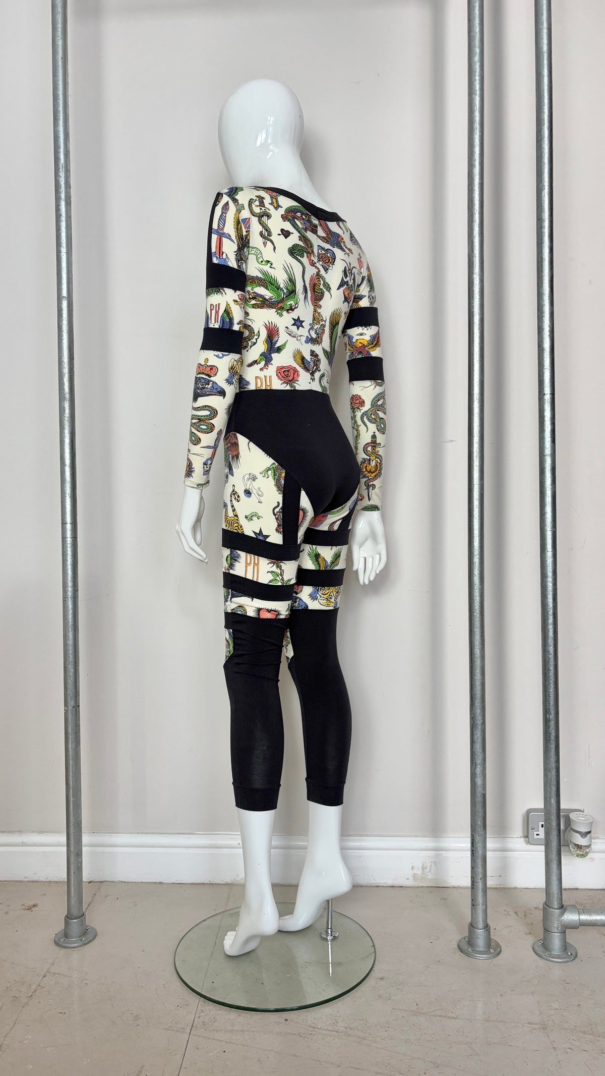 Pam Hogg tattoo print panelled jumpsuit