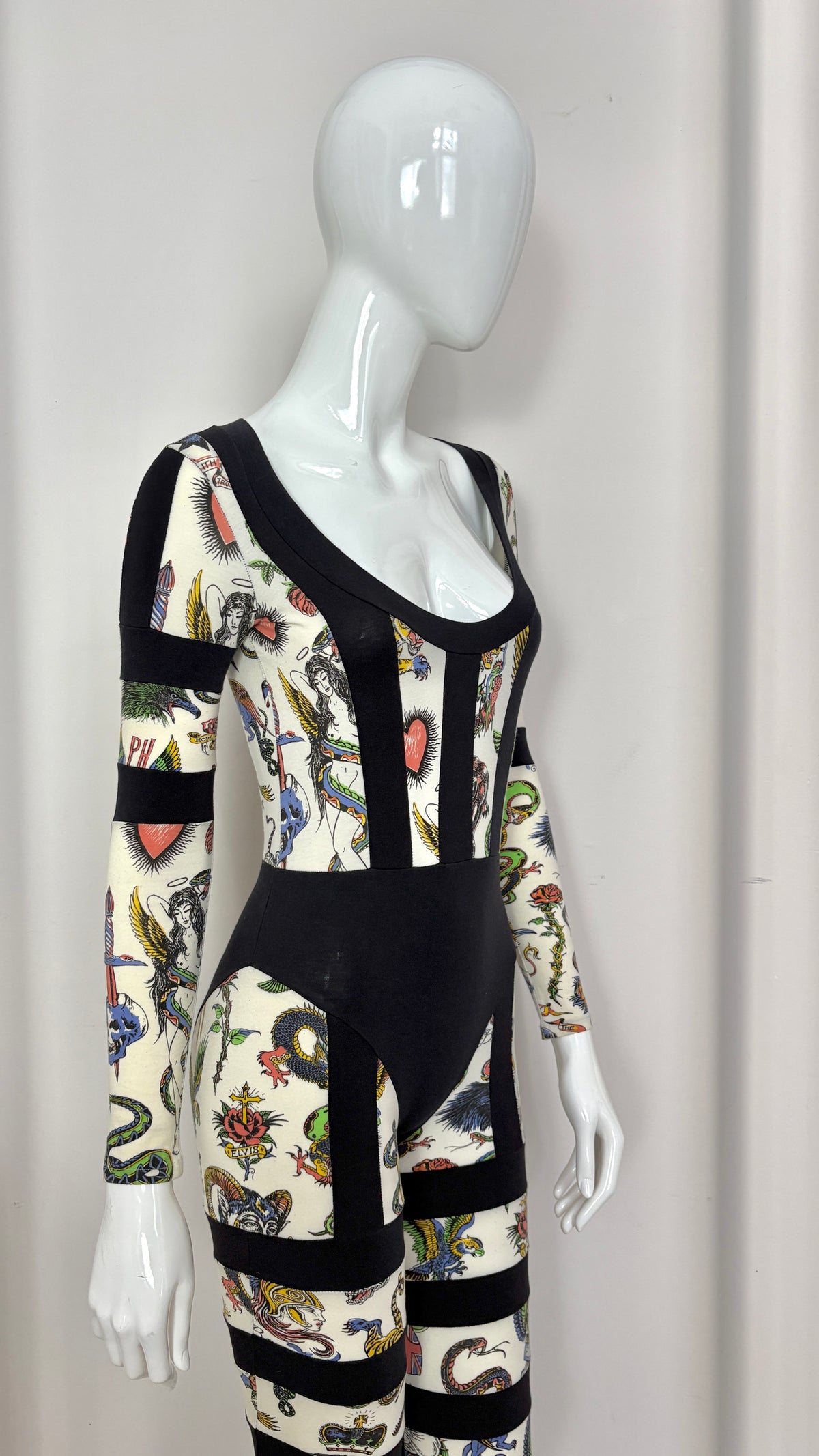 Pam Hogg tattoo print panelled jumpsuit