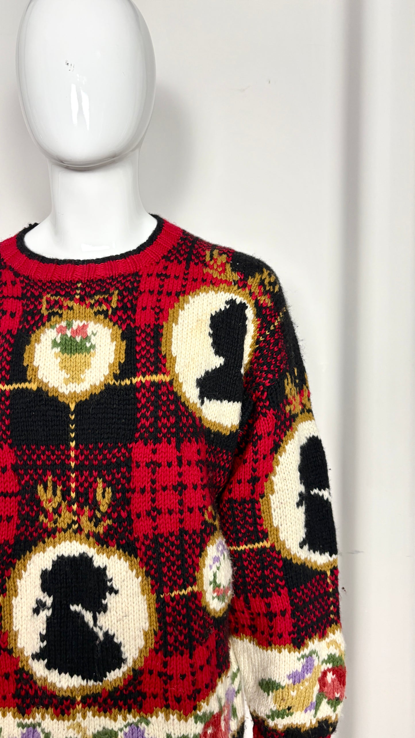 Joseph Tricot tartan cameo knit jumper