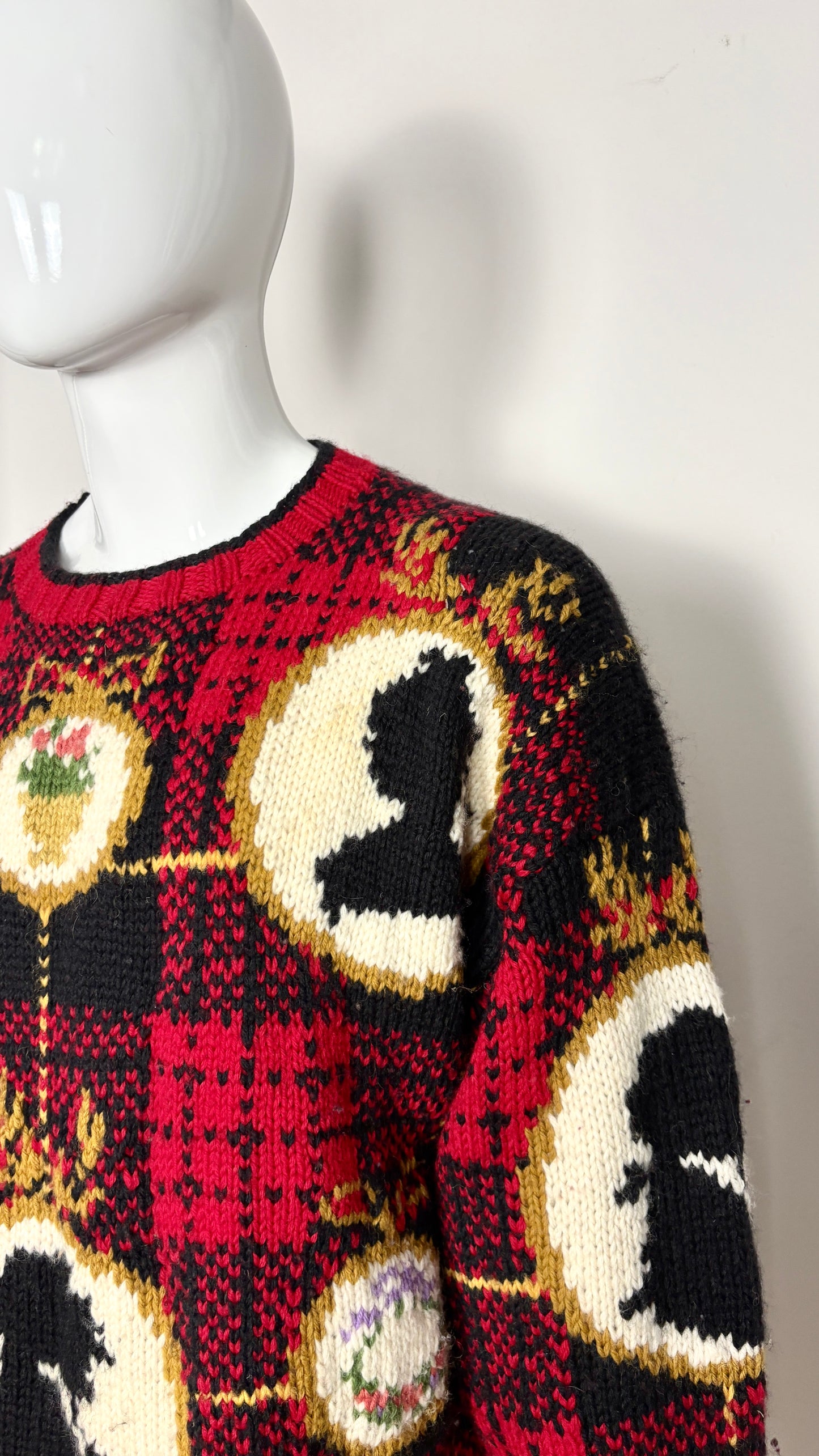 Joseph Tricot tartan cameo knit jumper