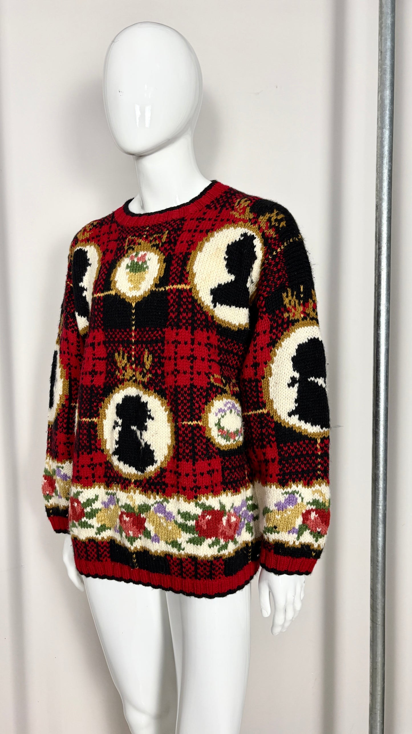 Joseph Tricot tartan cameo knit jumper