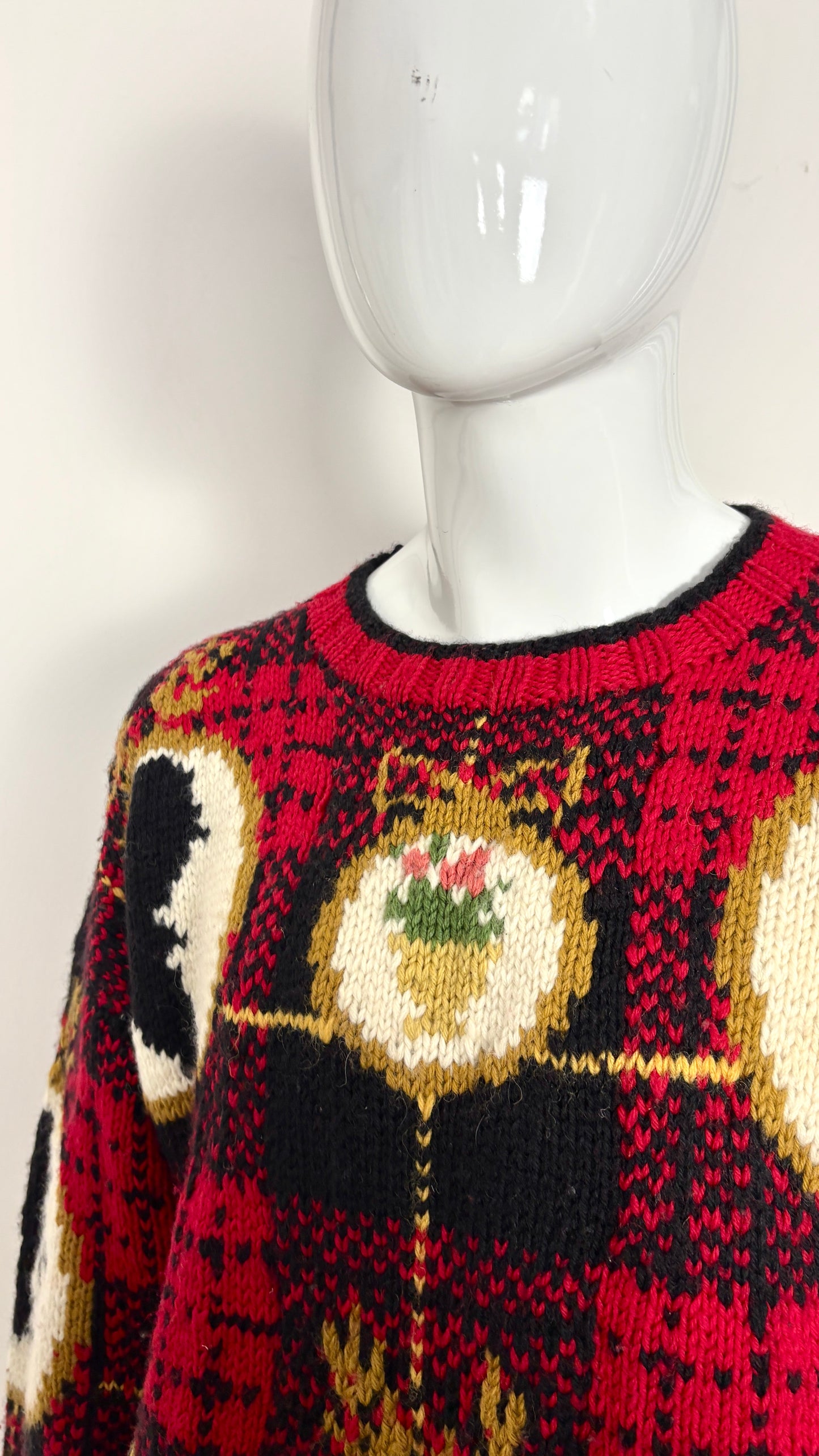 Joseph Tricot tartan cameo knit jumper