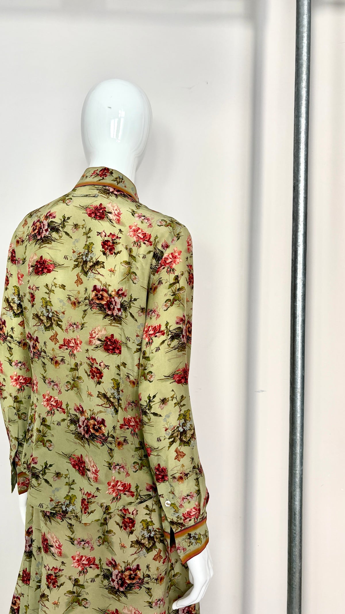 Jean Paul Gaultier floral skirt and shirt ensemble