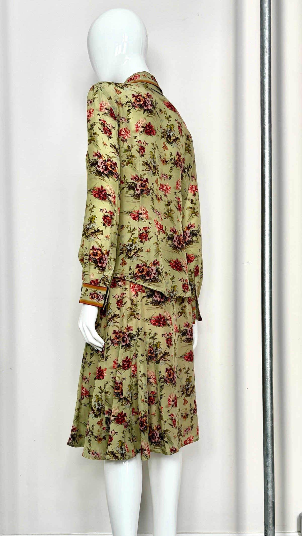 Jean Paul Gaultier floral skirt and shirt ensemble