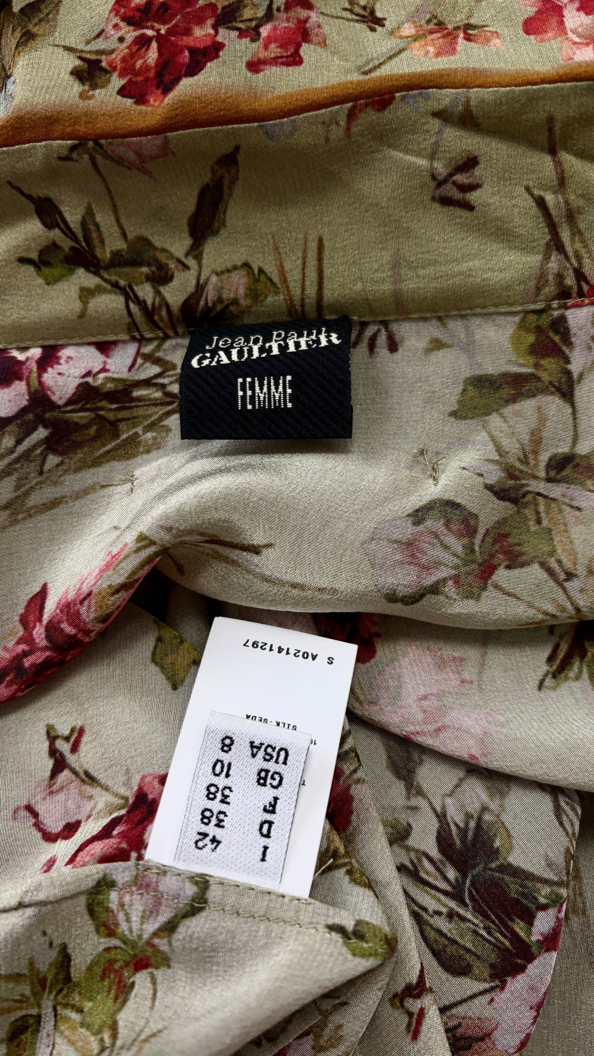Jean Paul Gaultier floral skirt and shirt ensemble