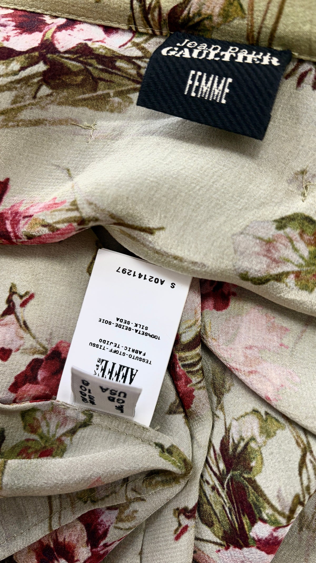 Jean Paul Gaultier floral skirt and shirt ensemble