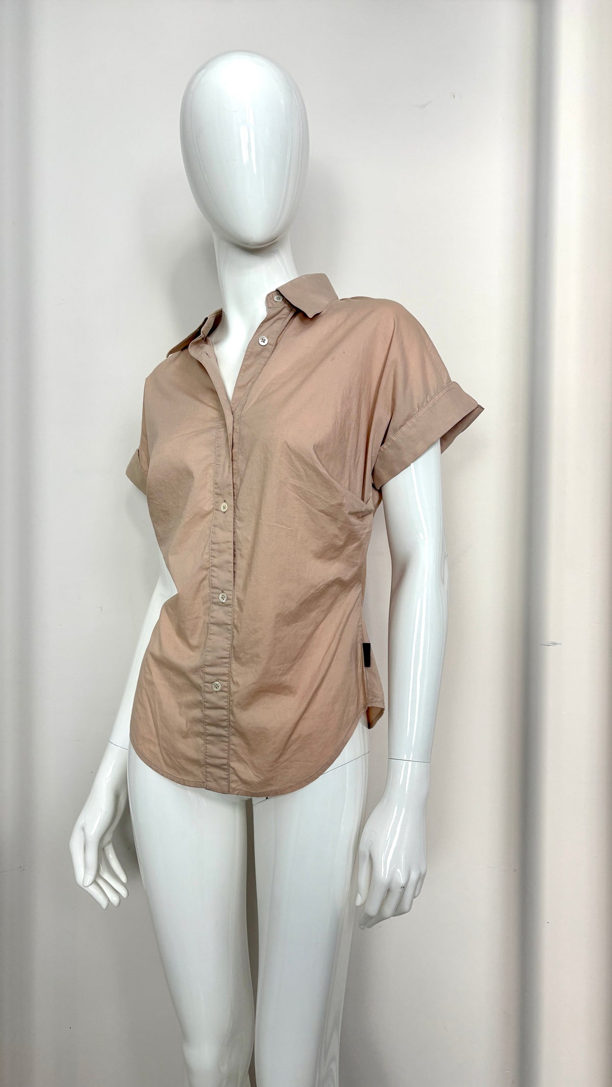 Alexander McQueen blush pink top with gathered bust