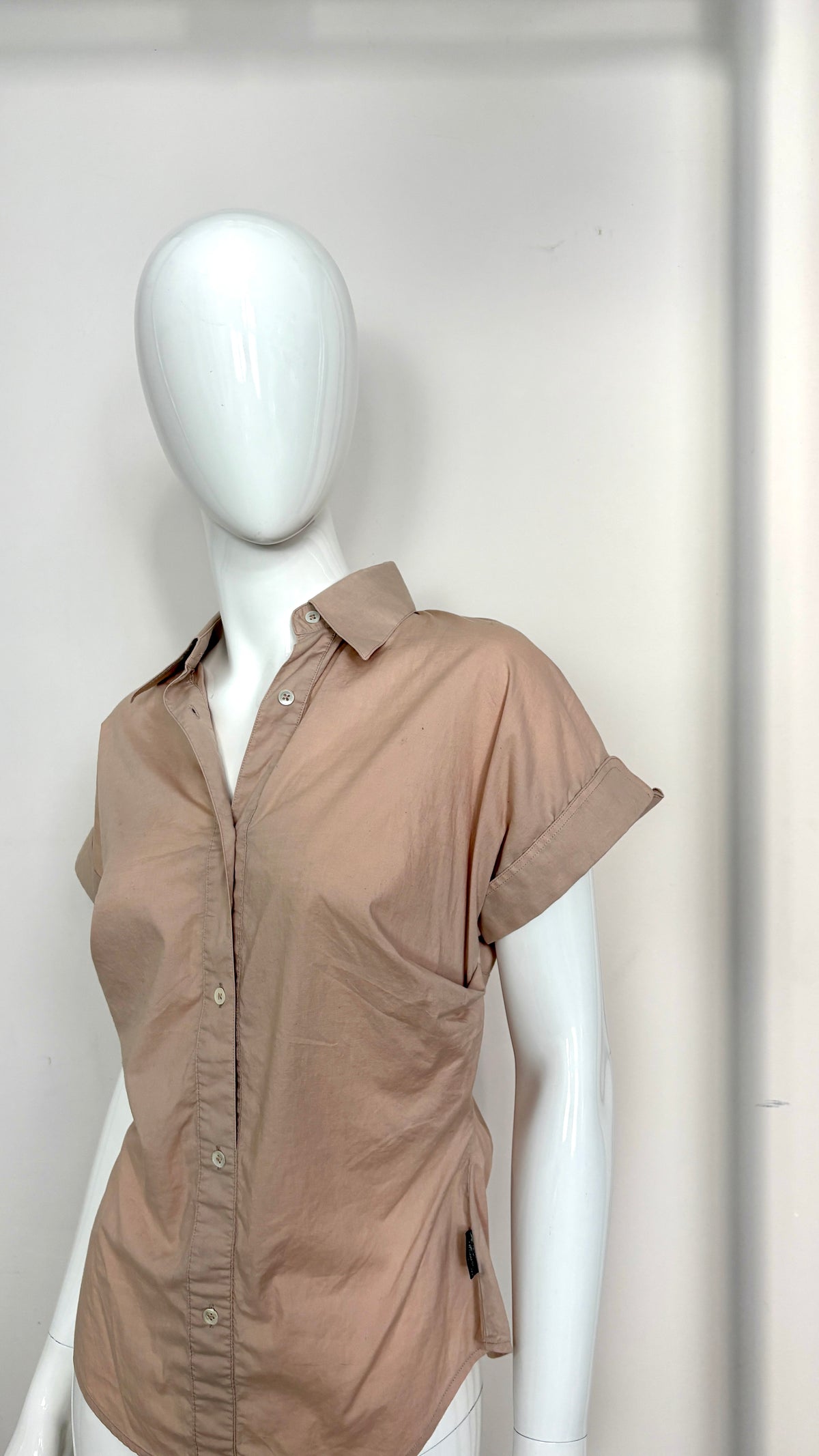Alexander McQueen blush pink top with gathered bust