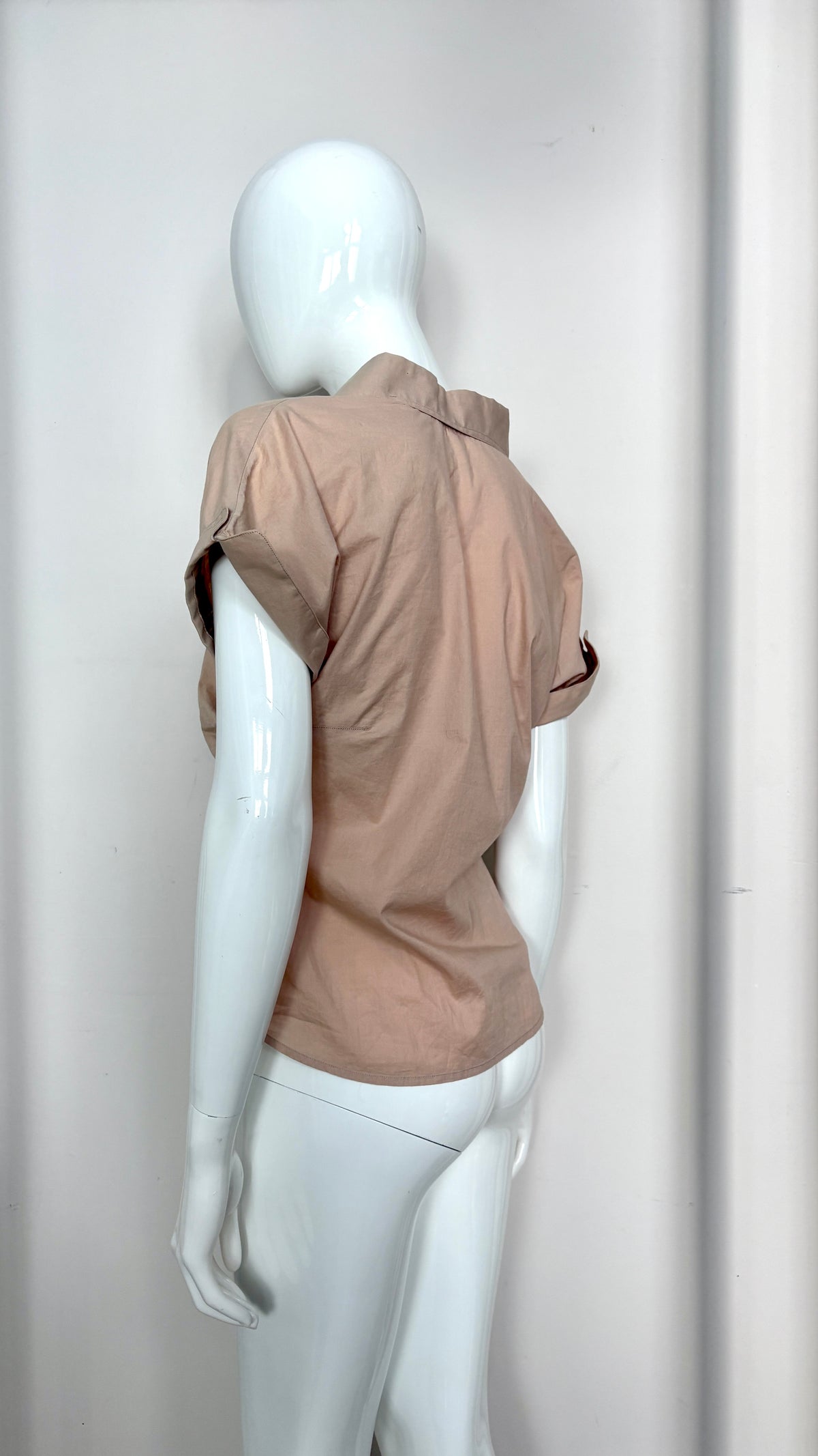 Alexander McQueen blush pink top with gathered bust