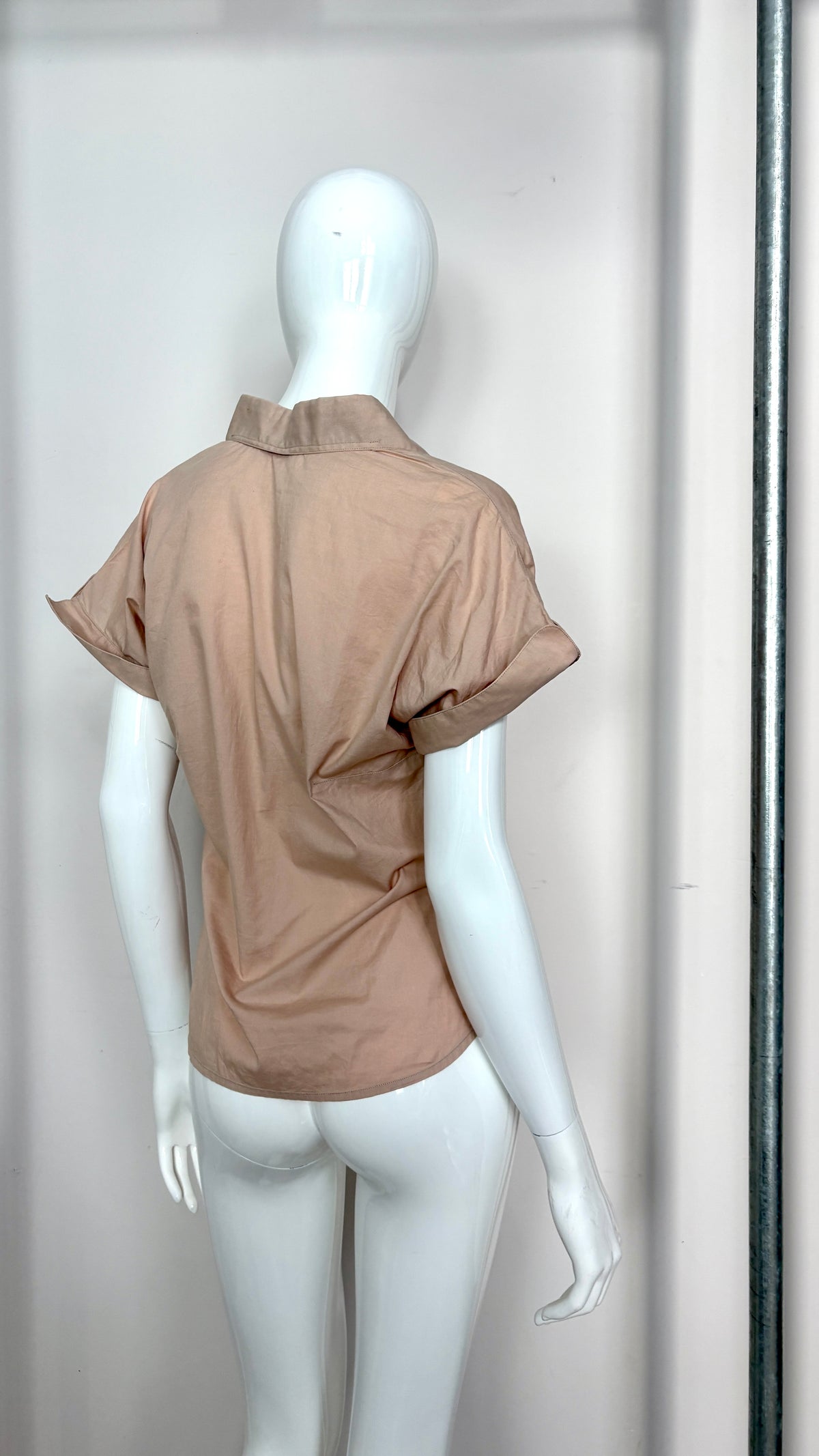 Alexander McQueen blush pink top with gathered bust
