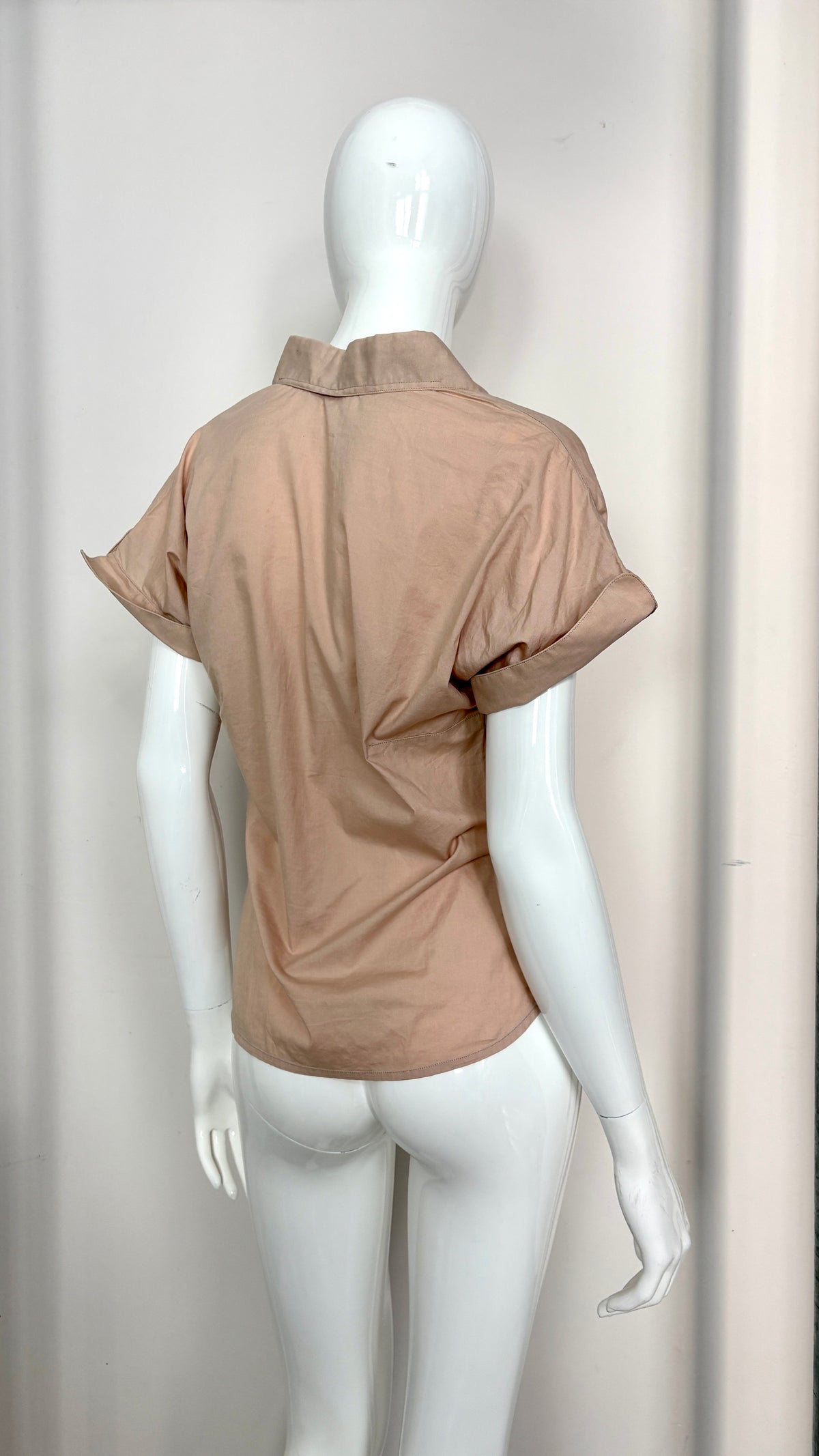 Alexander McQueen blush pink top with gathered bust