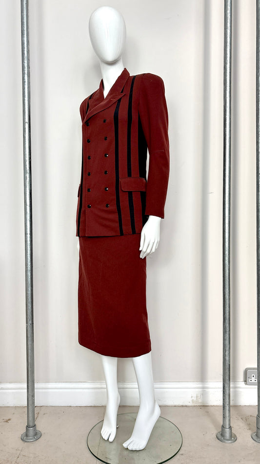 Jean Paul Gaultier A/W 1995 double breasted suit with stripe detail