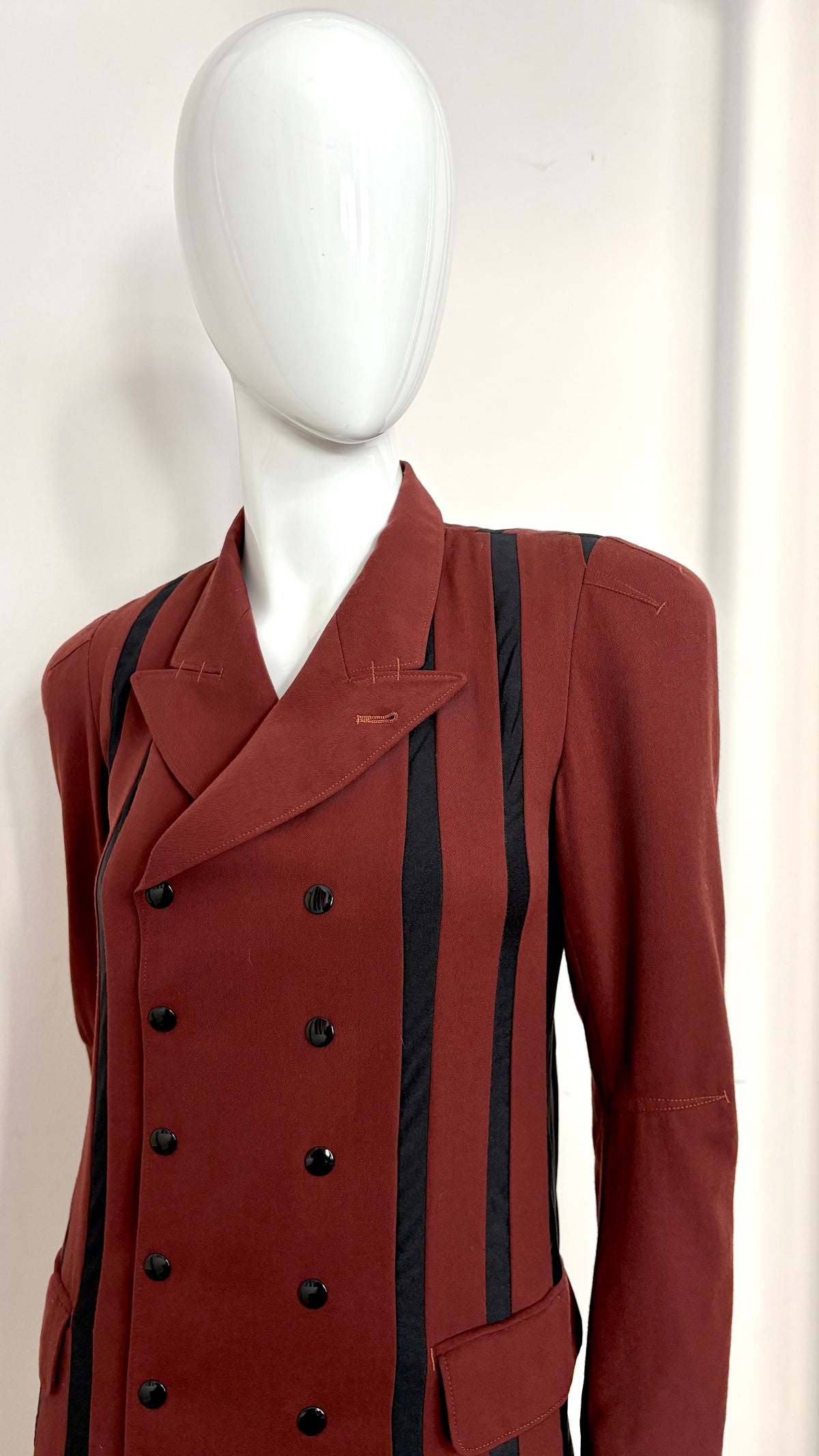 Jean Paul Gaultier A/W 1995 double breasted suit with stripe detail