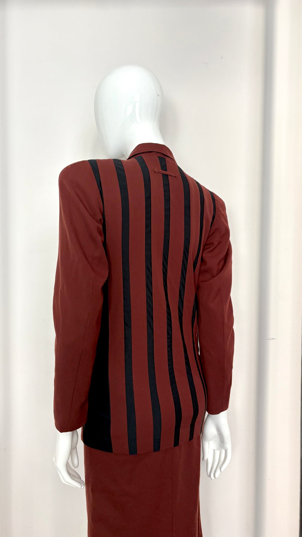 Jean Paul Gaultier A/W 1995 double breasted suit with stripe detail