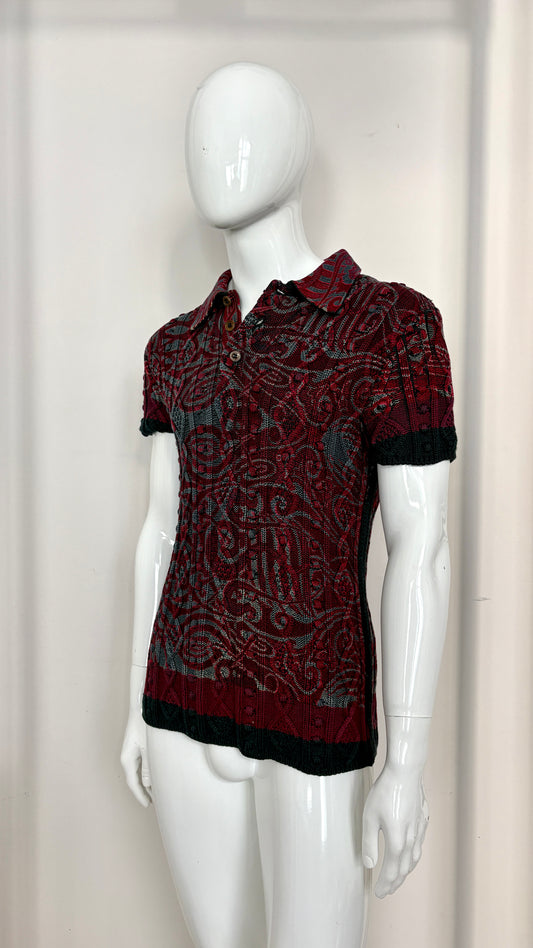 Jean Paul Gaultier paisley printed knit top