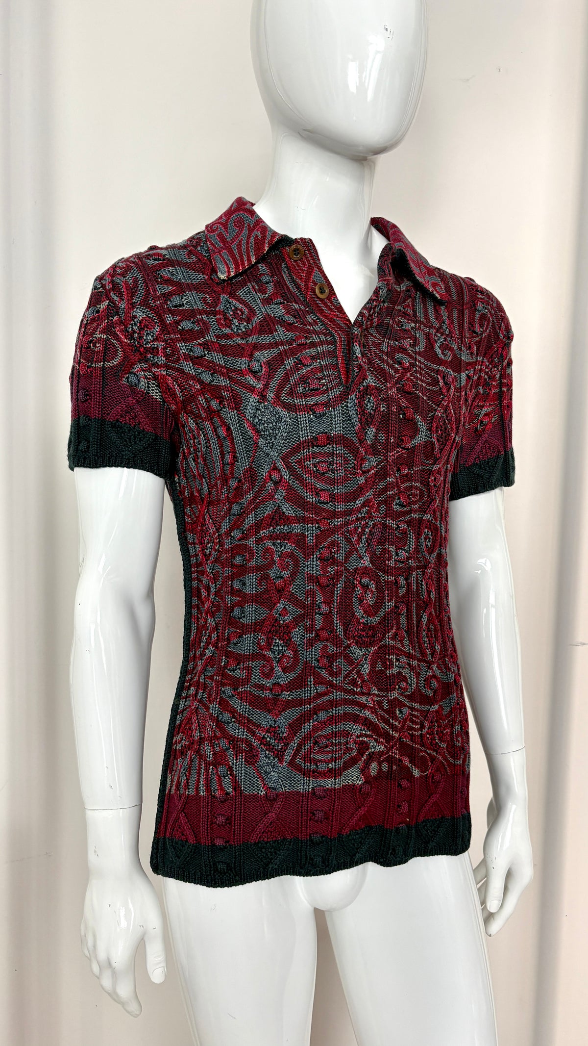Jean Paul Gaultier paisley printed knit top