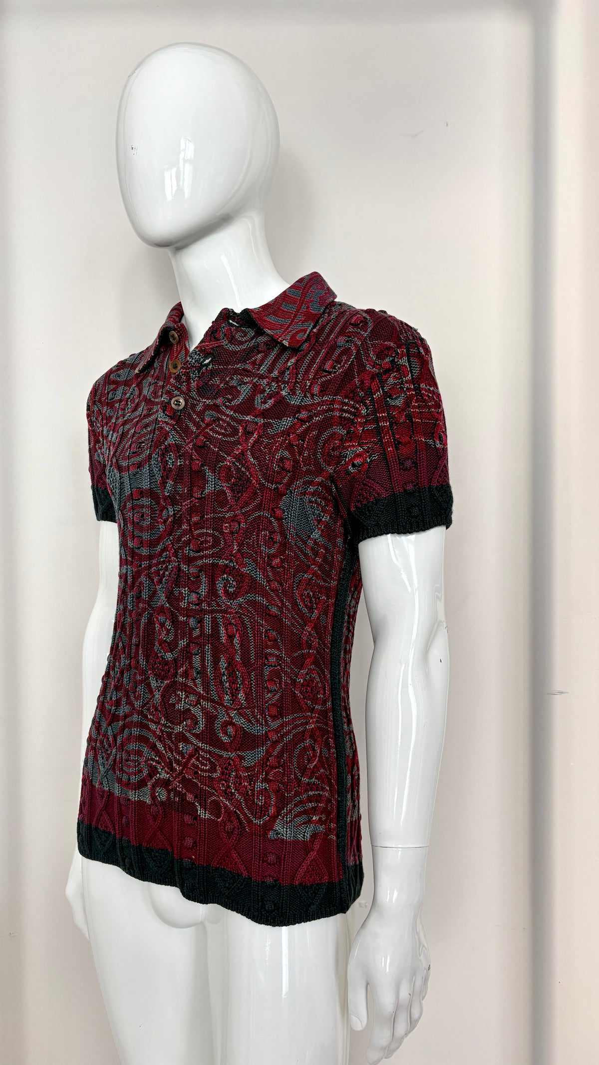 Jean Paul Gaultier paisley printed knit top