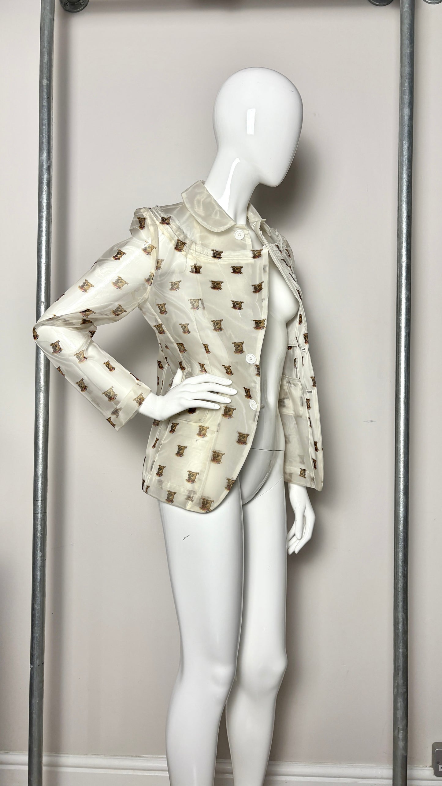 Comme des Garcons S/S 2002 dog print sheer jacket