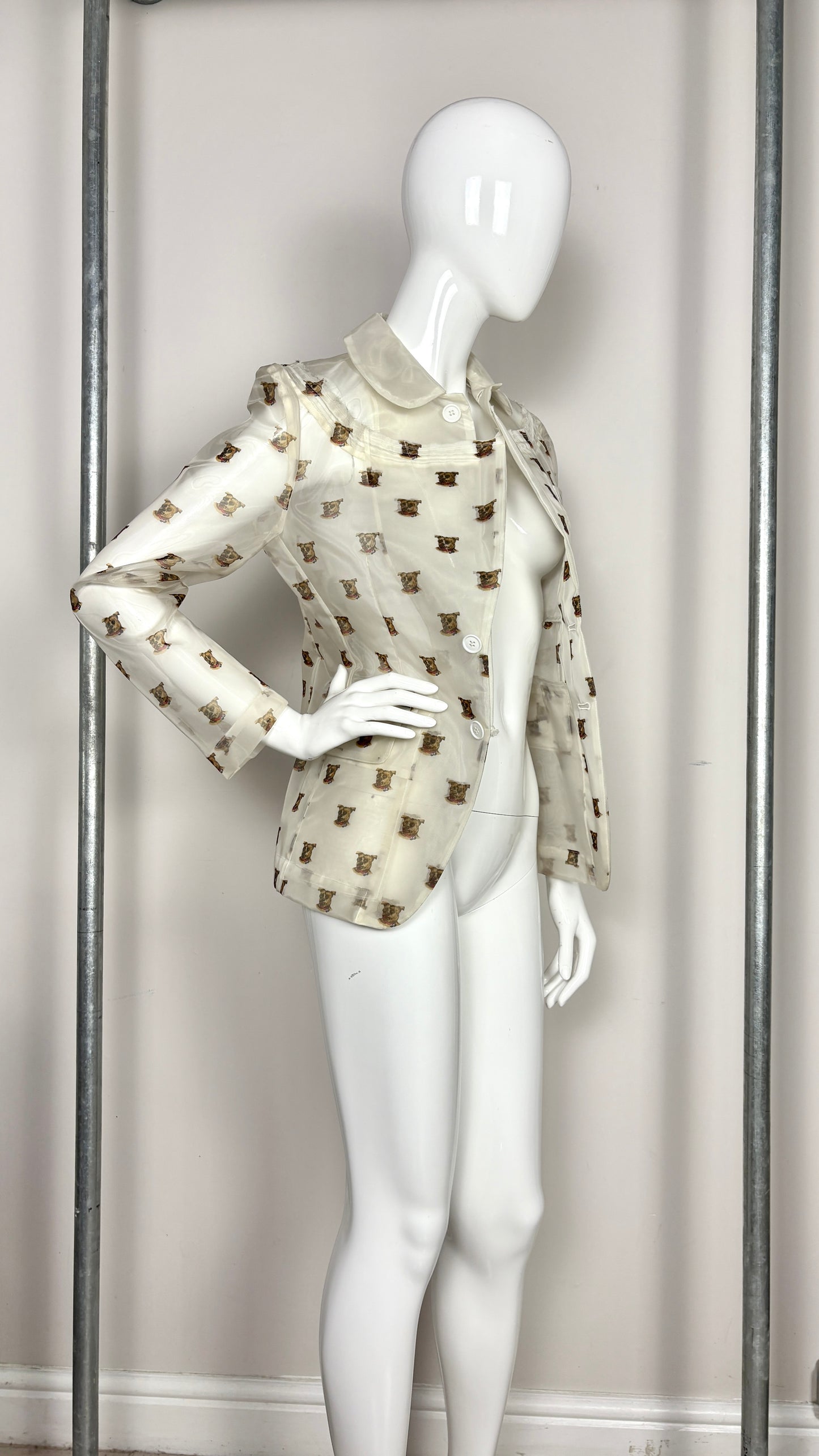 Comme des Garcons S/S 2002 dog print sheer jacket