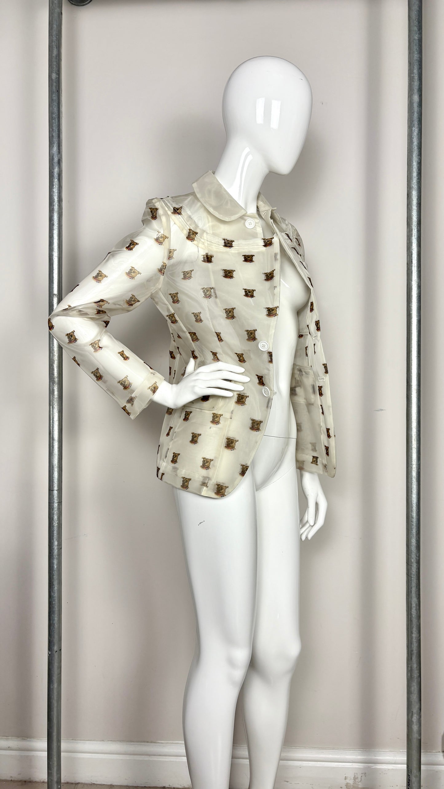 Comme des Garcons S/S 2002 dog print sheer jacket